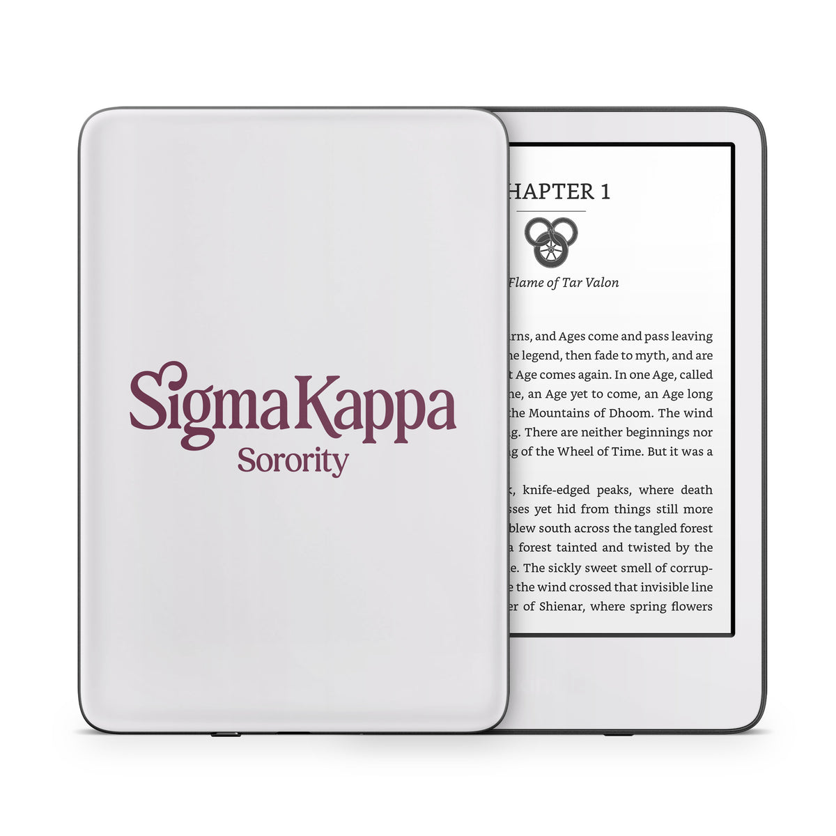 Sigma Kappa Sorority Logo Mary Maroon on Dove Love - Amazon Kindle Skin