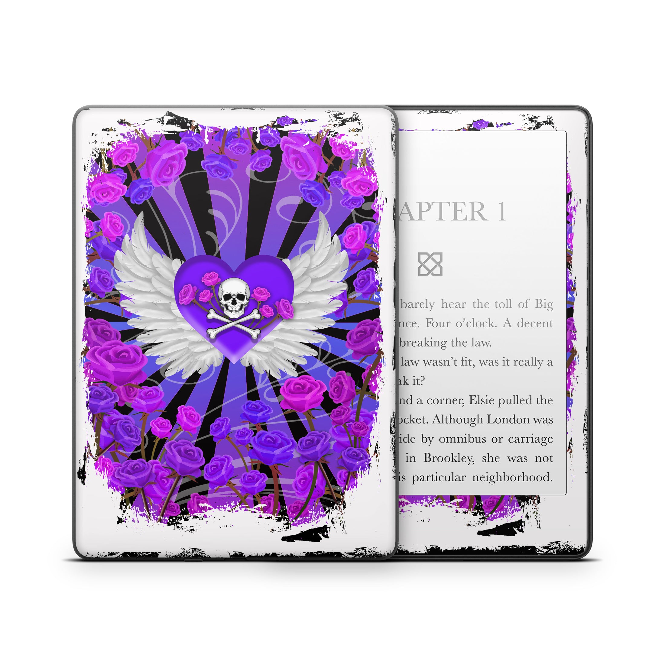 Skull and Roses - Amazon Kindle Skin