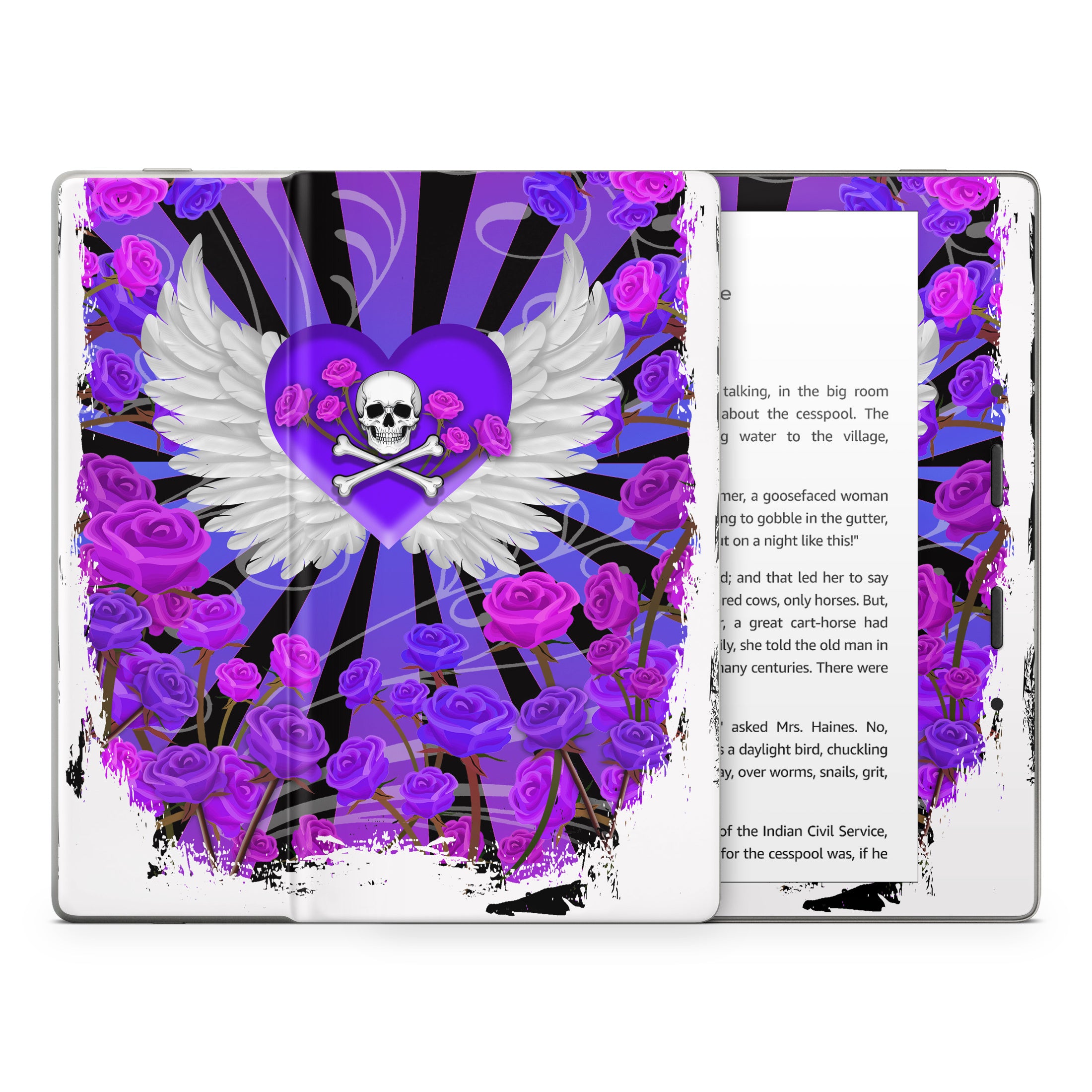 Skull and Roses - Amazon Kindle Skin