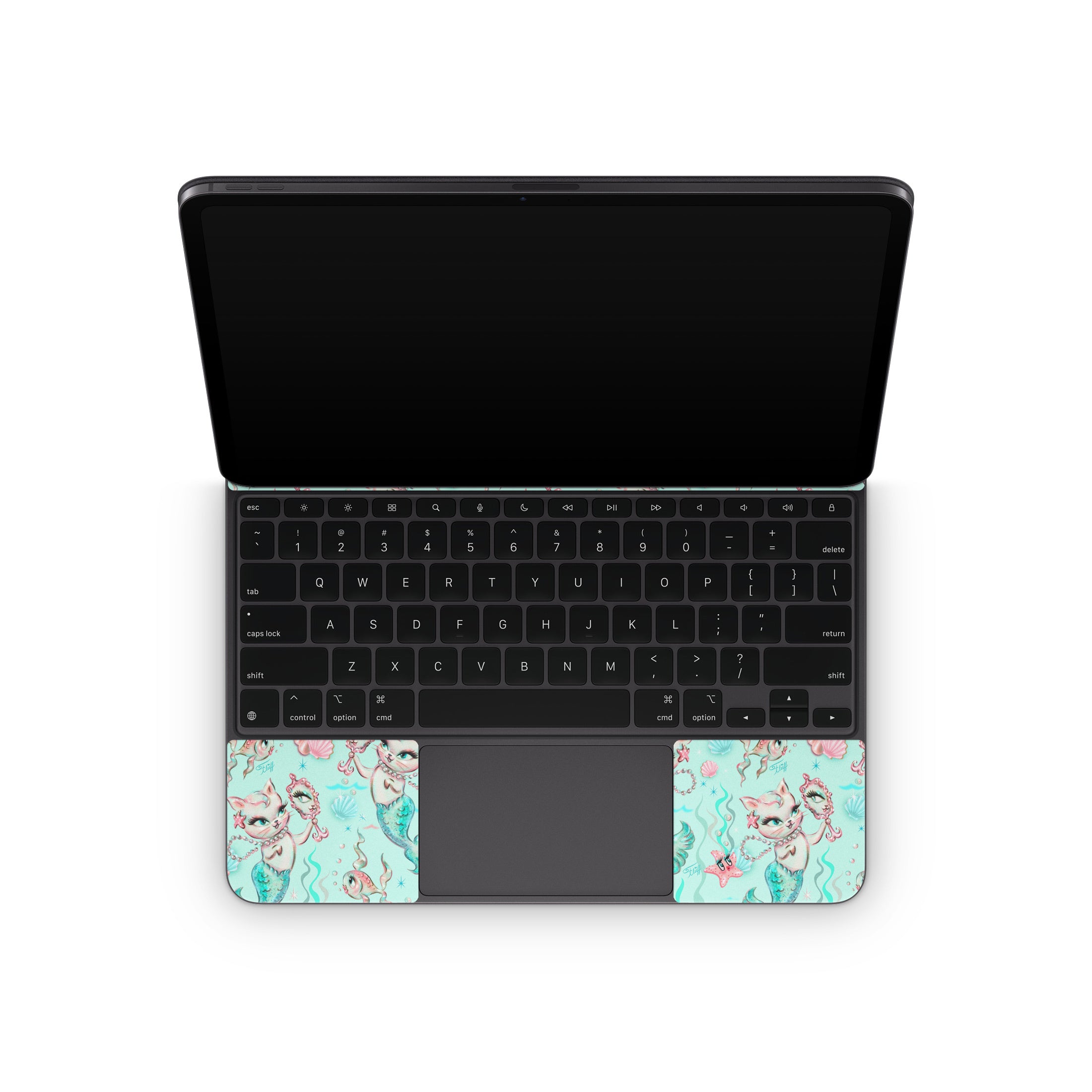 Merkittens with Pearls Aqua - Apple Magic Keyboard for iPad Skin