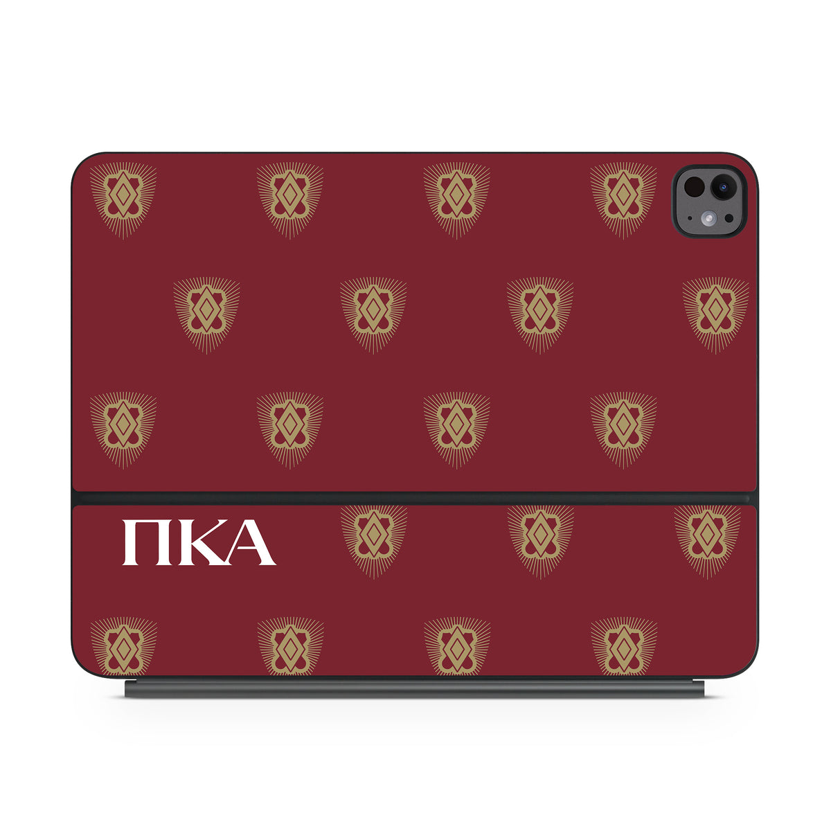 Pi Kappa Alpha Letters Shield Pattern Garnet - Apple Magic Keyboard for iPad Skin