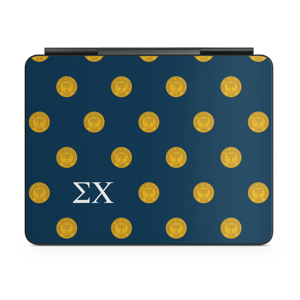 Sigma Chi Seal Pattern with Letters Navy - Apple Magic Keyboard for iPad Skin