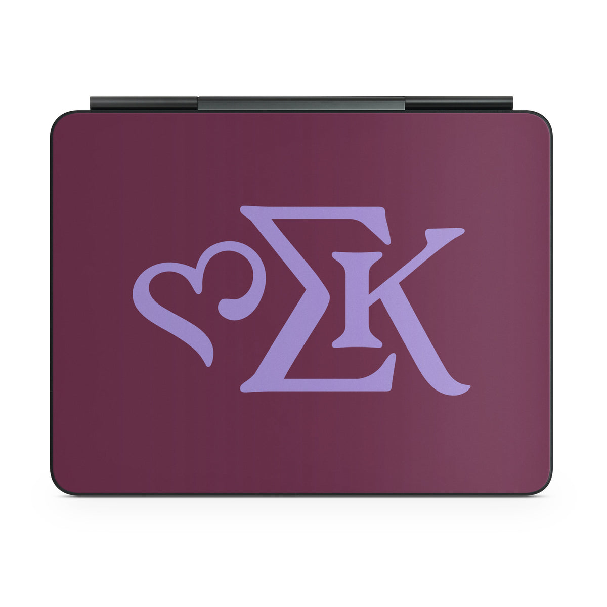 Sigma Kappa Greek Letters Legacy Lavender on Mary Maroon - Apple Magic Keyboard for iPad Skin