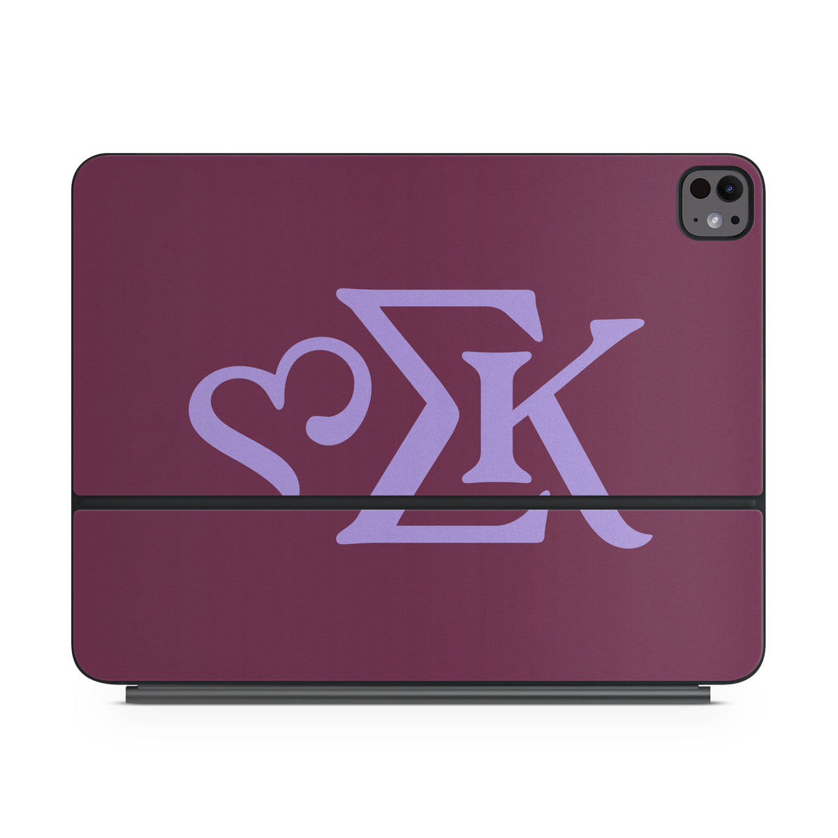 Sigma Kappa Greek Letters Legacy Lavender on Mary Maroon - Apple Magic Keyboard for iPad Skin
