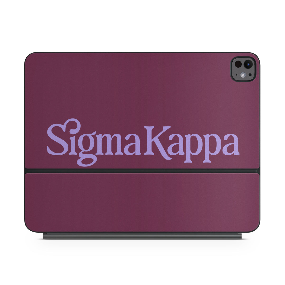 Sigma Kappa Primary Logo Legacy Lavender on Mary Maroon - Apple Magic Keyboard for iPad Skin