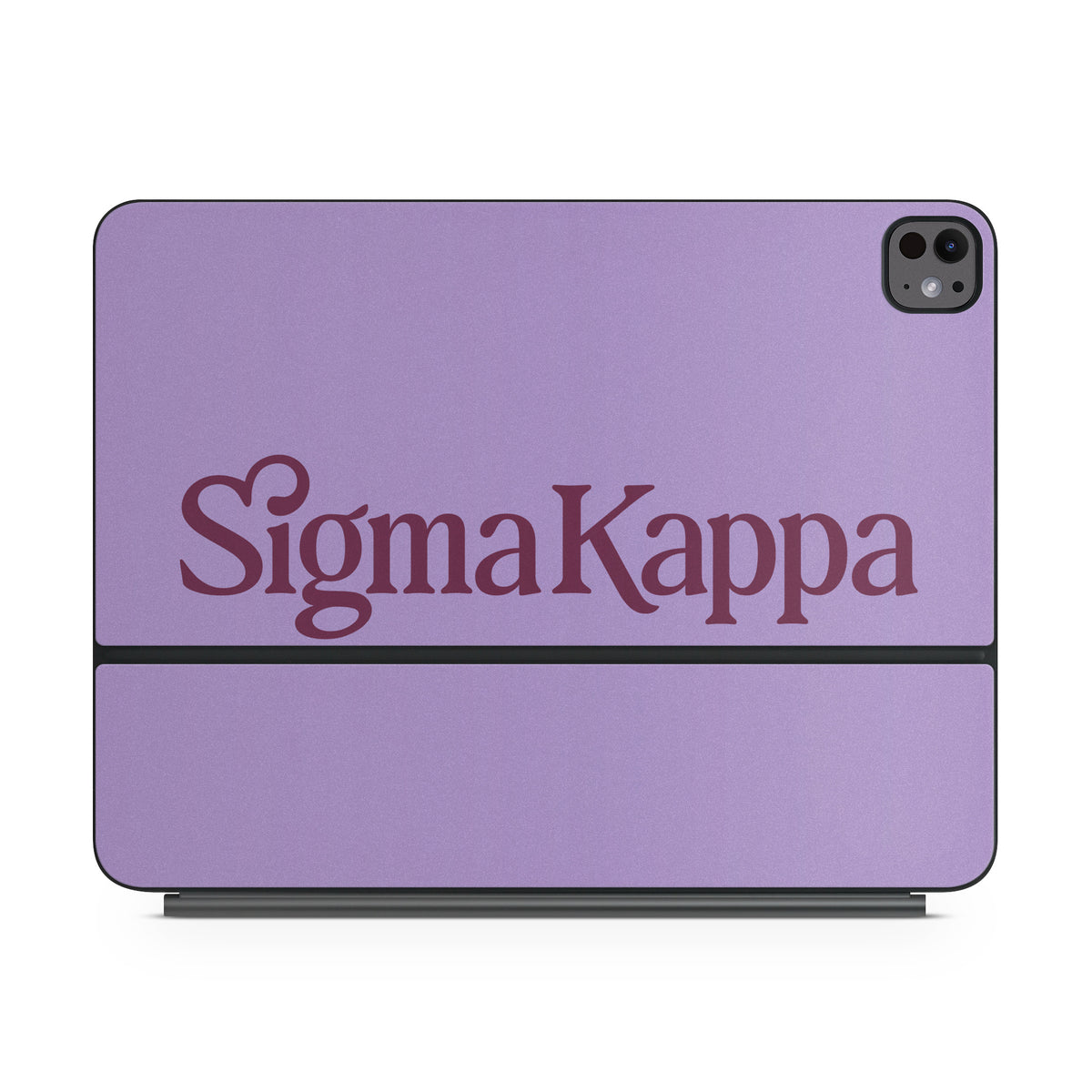 Sigma Kappa Primary Logo Mary Maroon on Legacy Lavender - Apple Magic Keyboard for iPad Skin