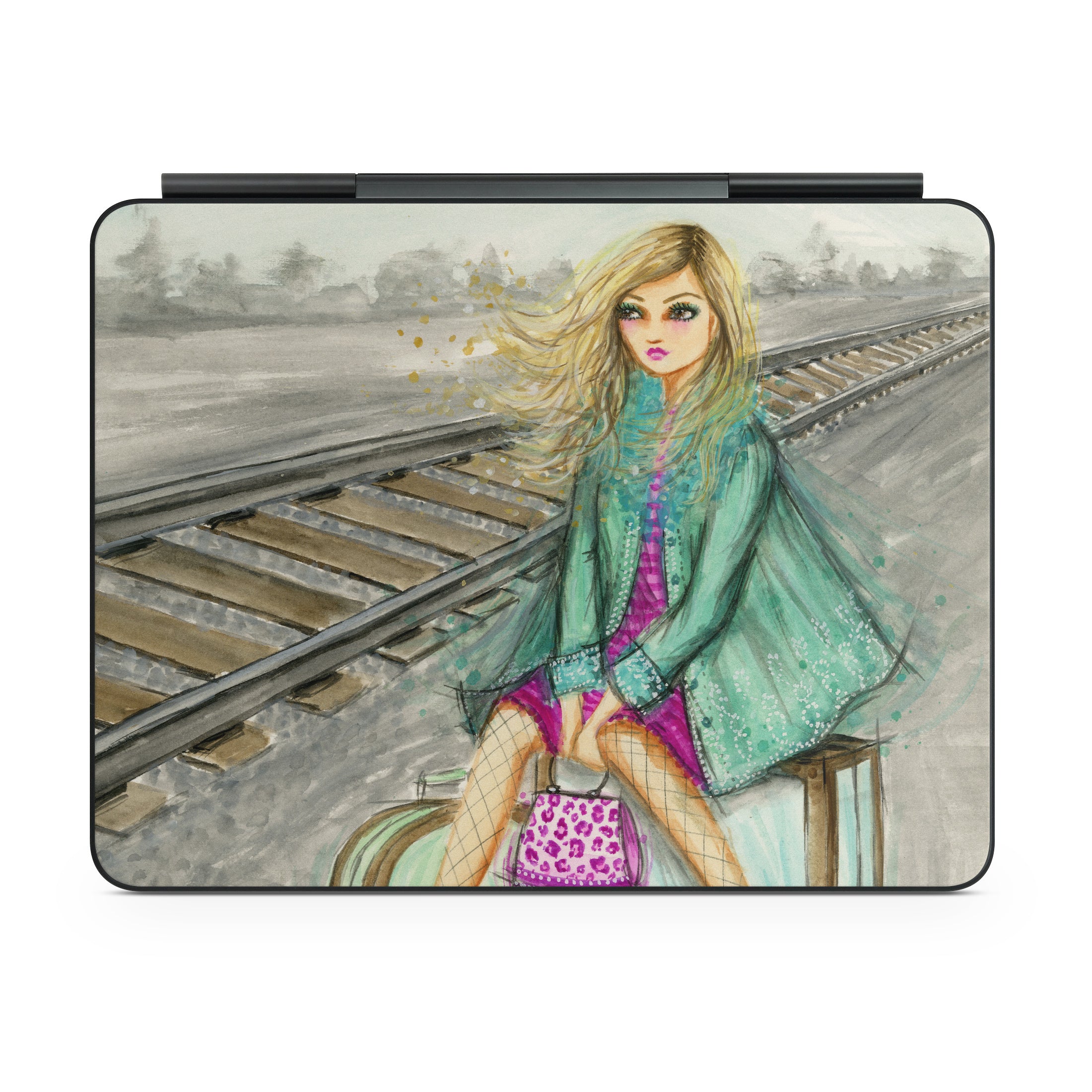 Lulu Waiting by the Train Tracks - Apple Magic Keyboard for iPad Skin