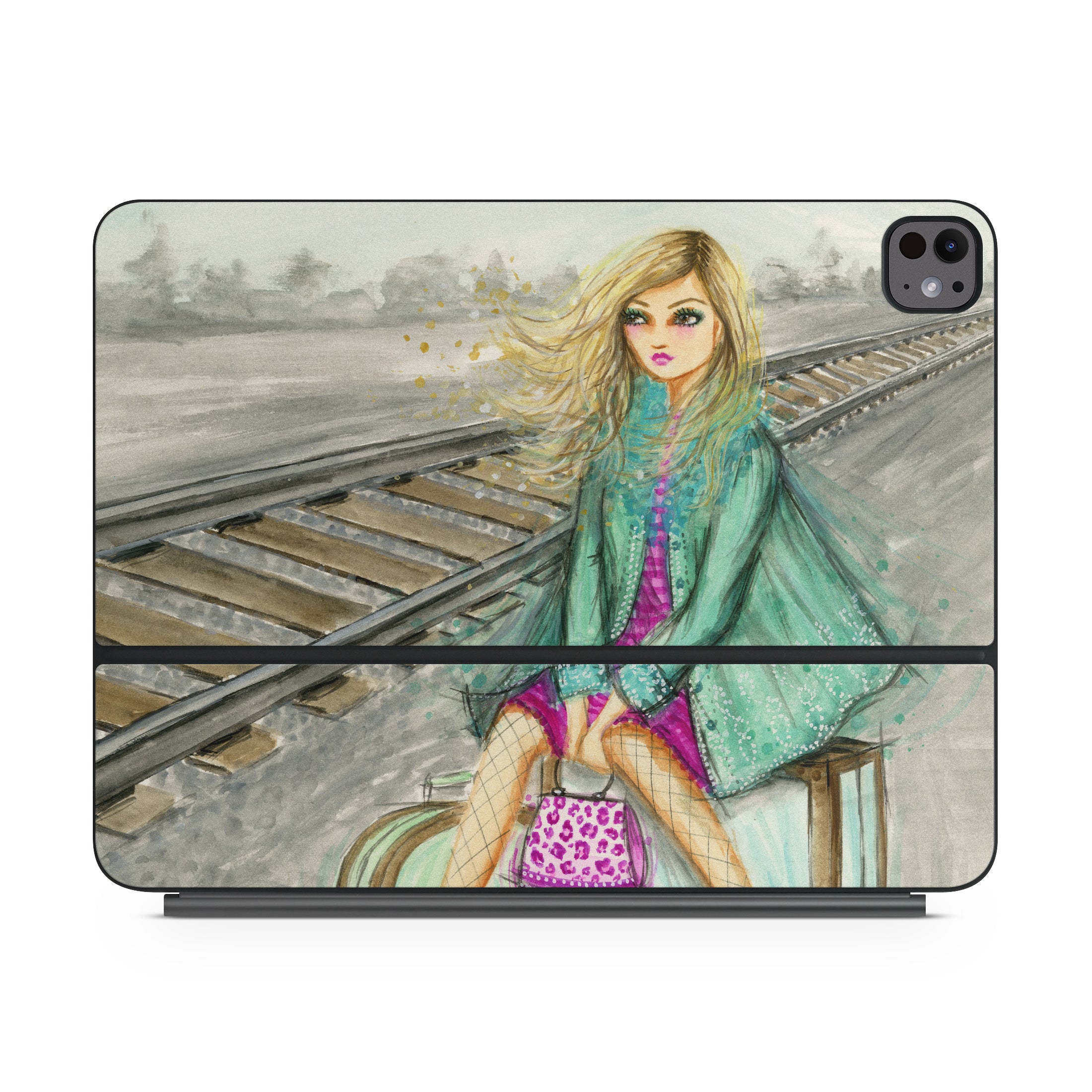 Lulu Waiting by the Train Tracks - Apple Magic Keyboard for iPad Skin