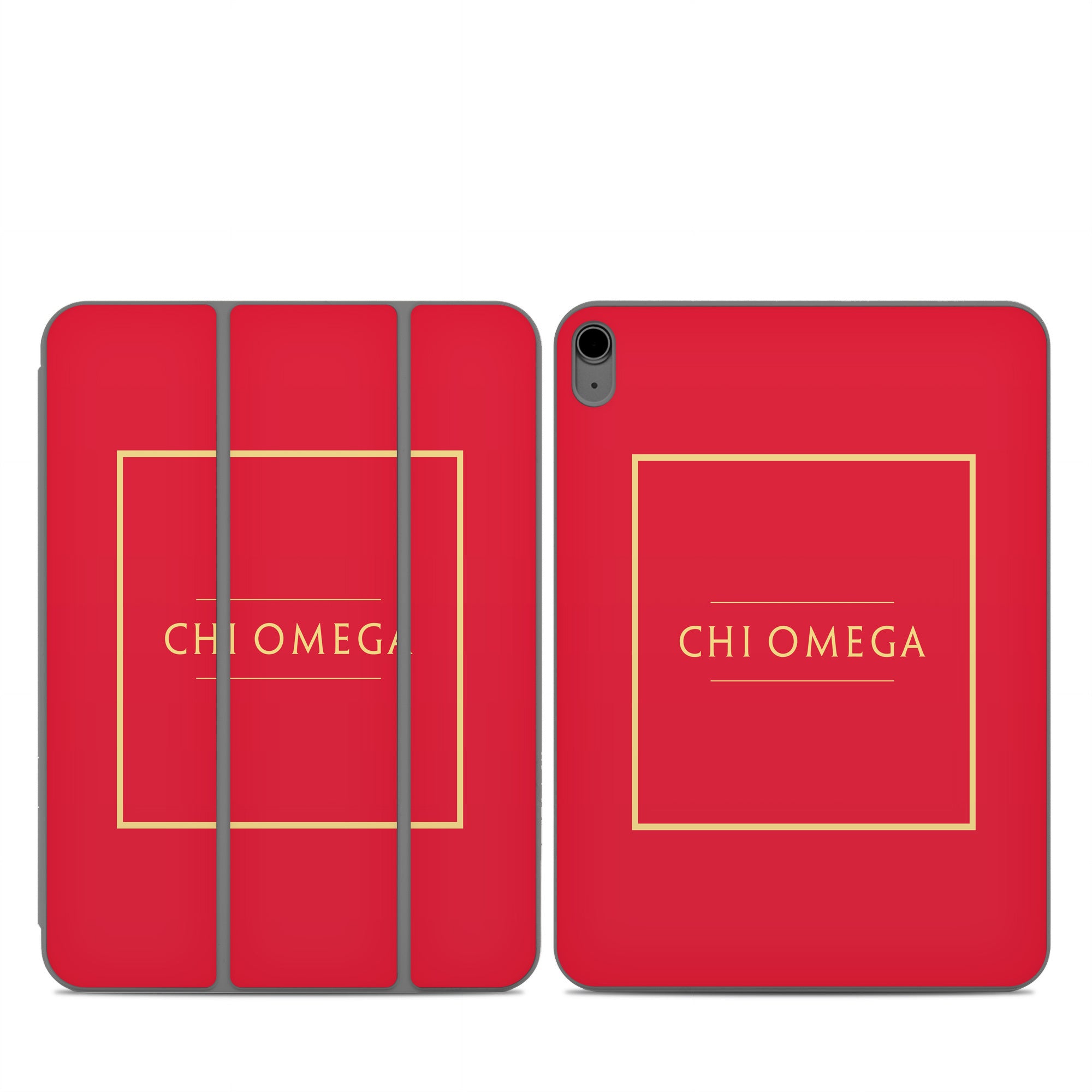 Chi Omega Cardinal with Border - Apple Smart Folio Skin