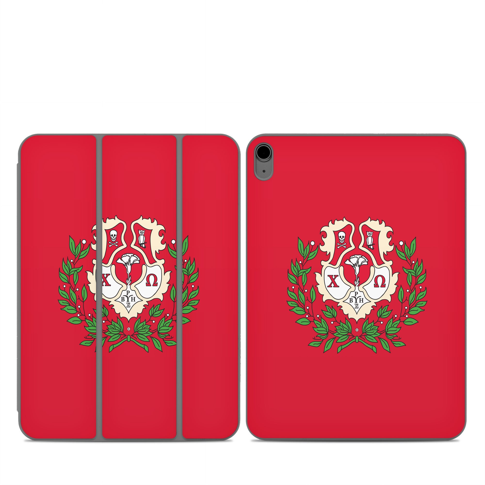 Chi Omega Crest Cardinal - Apple Smart Folio Skin