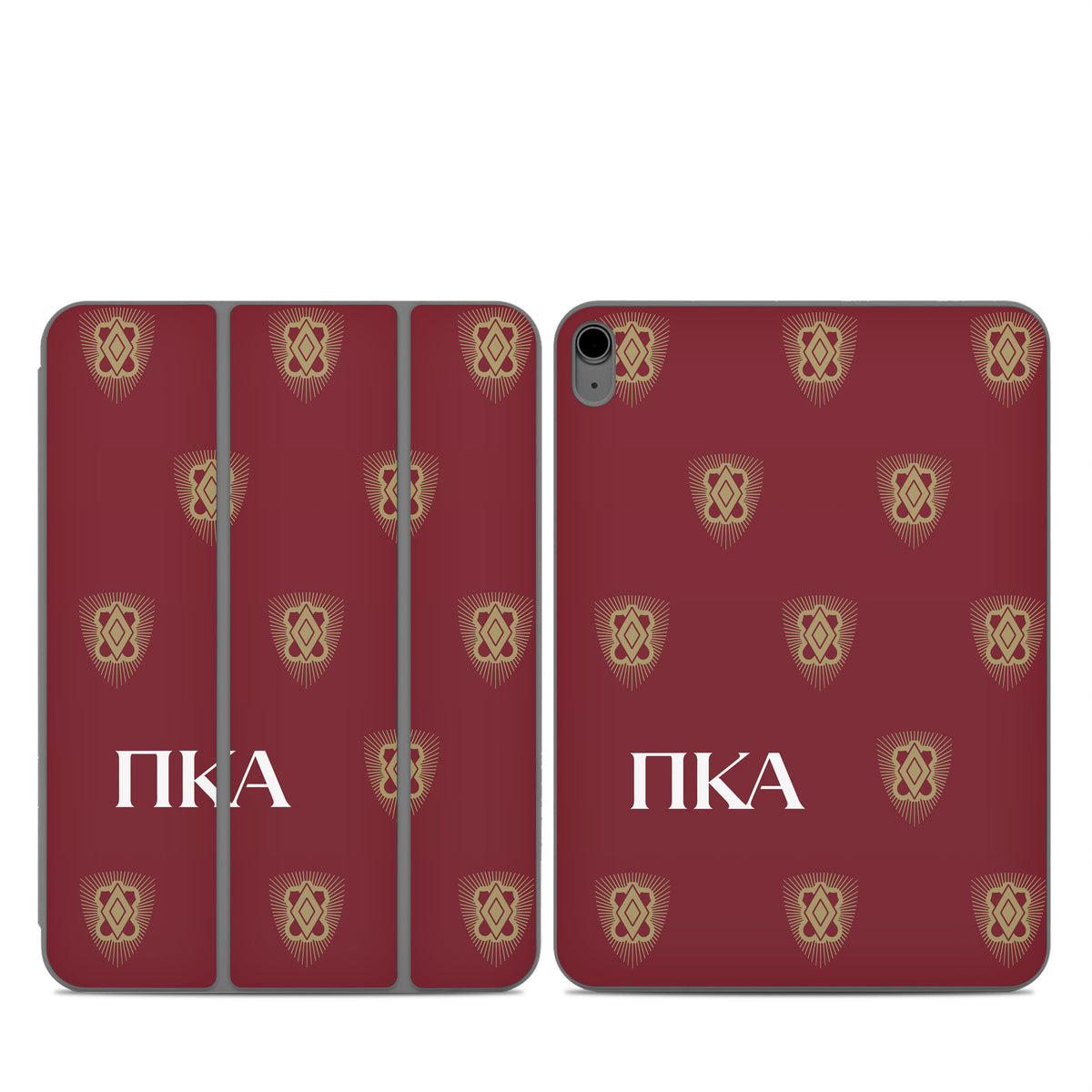Pi Kappa Alpha Letters Shield Pattern Garnet - Apple Smart Folio Skin