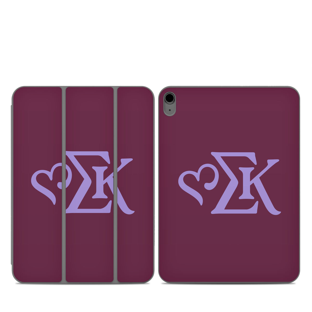 Sigma Kappa Greek Letters Legacy Lavender on Mary Maroon - Apple Smart Folio Skin