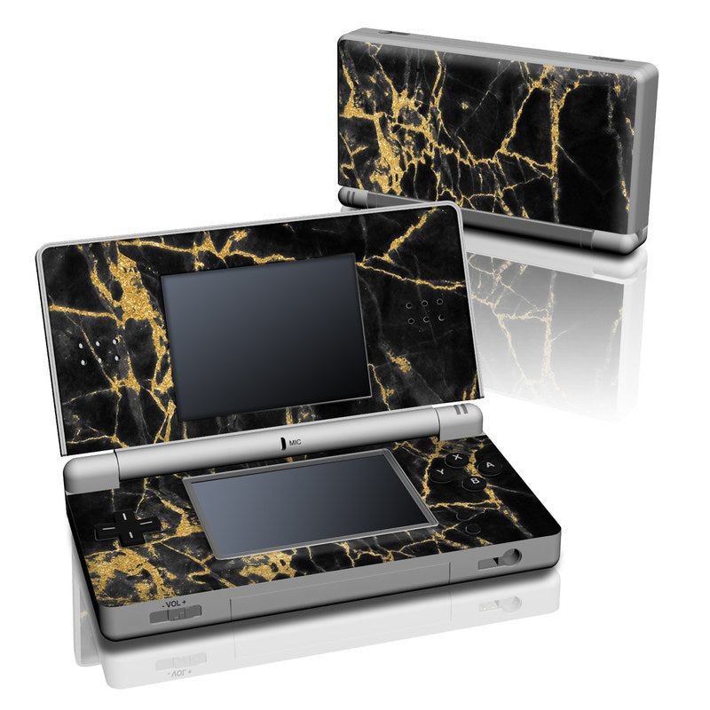 Black Gold Marble - Nintendo DS Lite Skin