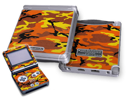 Orange Camo - Nintendo GameBoy Advance SP Skin