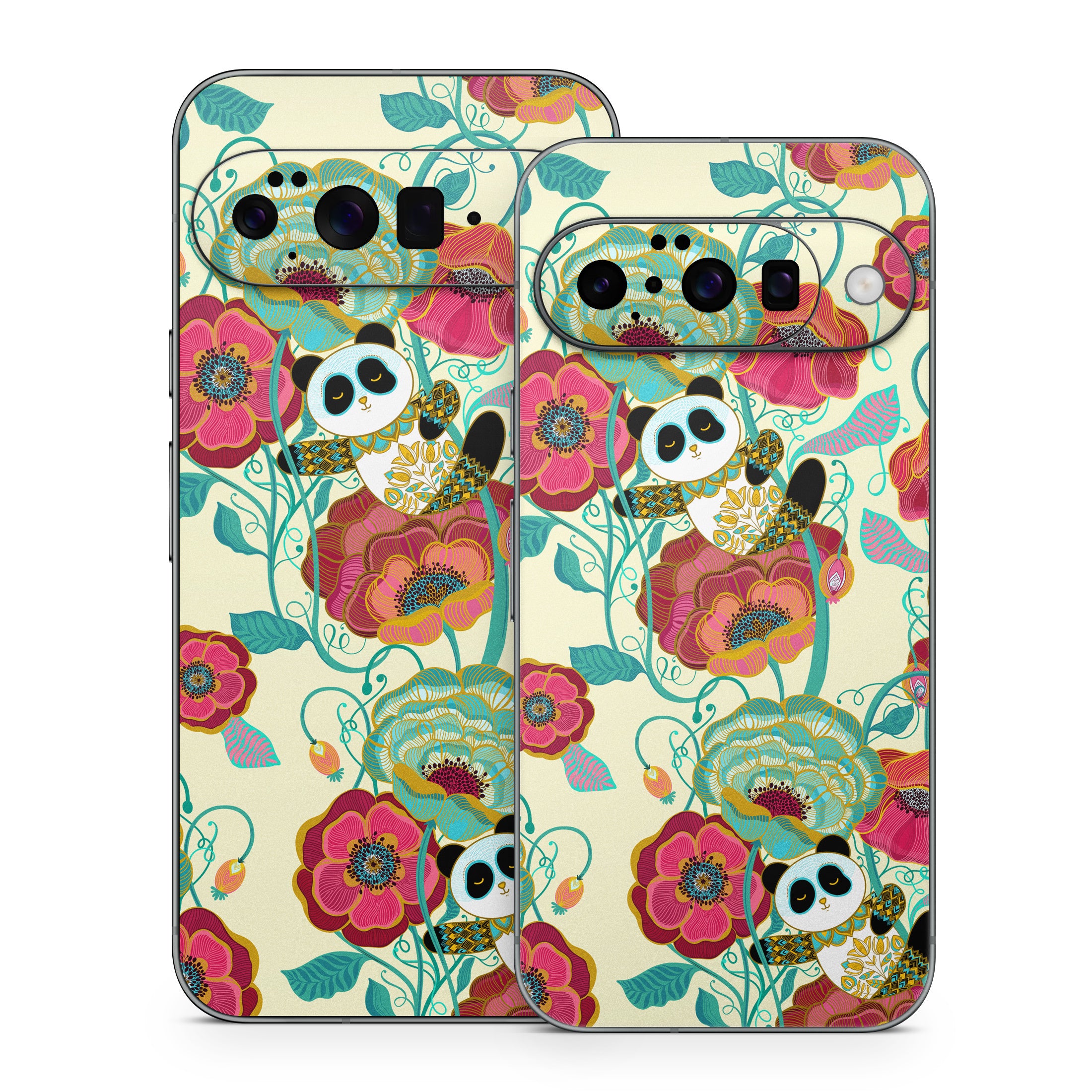Panda Flowers - Google Pixel 10 Skin