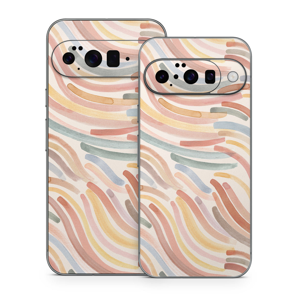 Terracotta Brushstroke Waves - Google Pixel 10 Skin