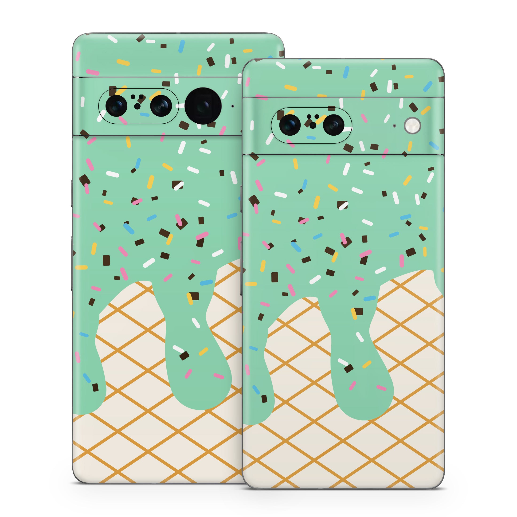 Mint Chocolate Chip Ice Cream Drip - Google Pixel 7 Skin