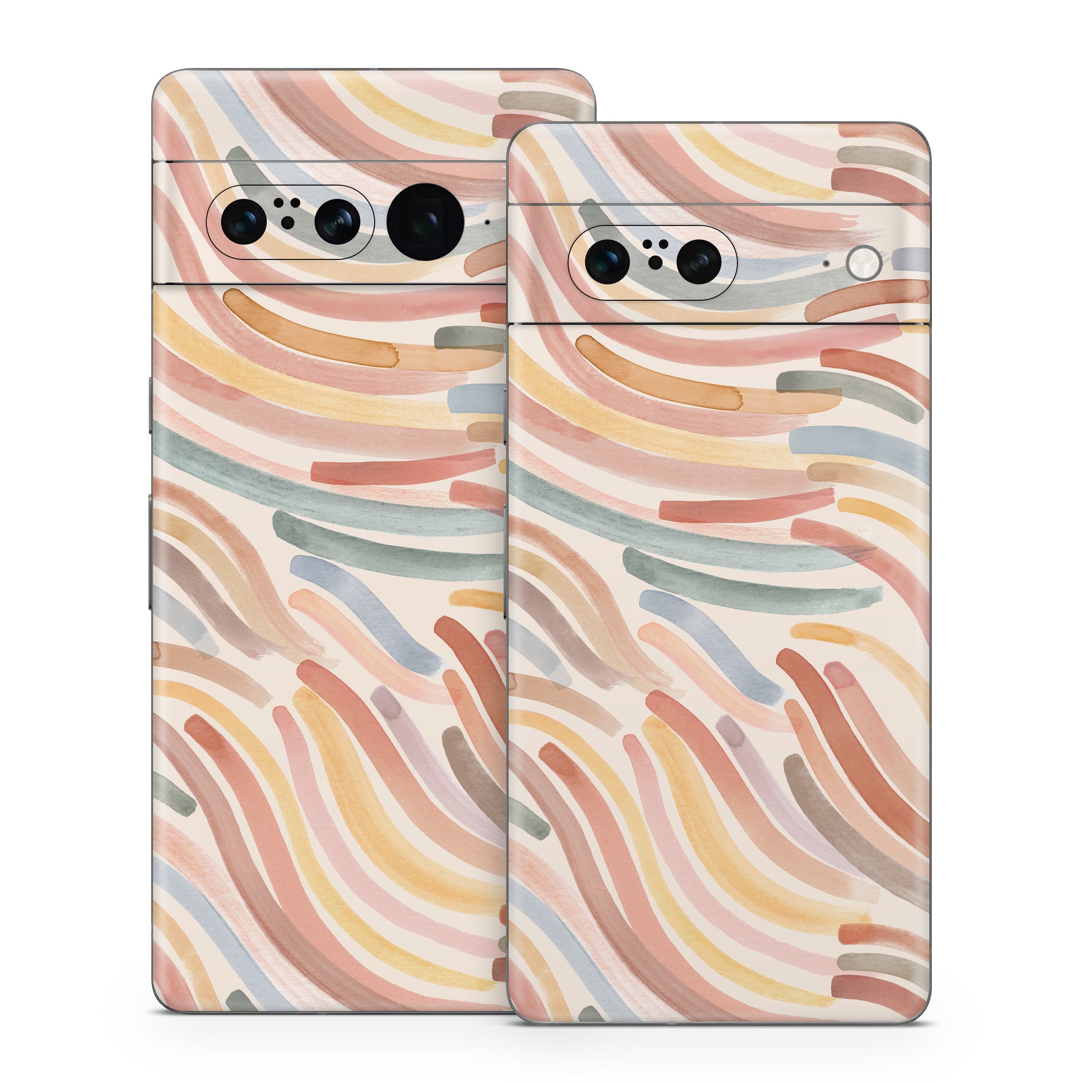 Terracotta Brushstroke Waves - Google Pixel 7 Skin