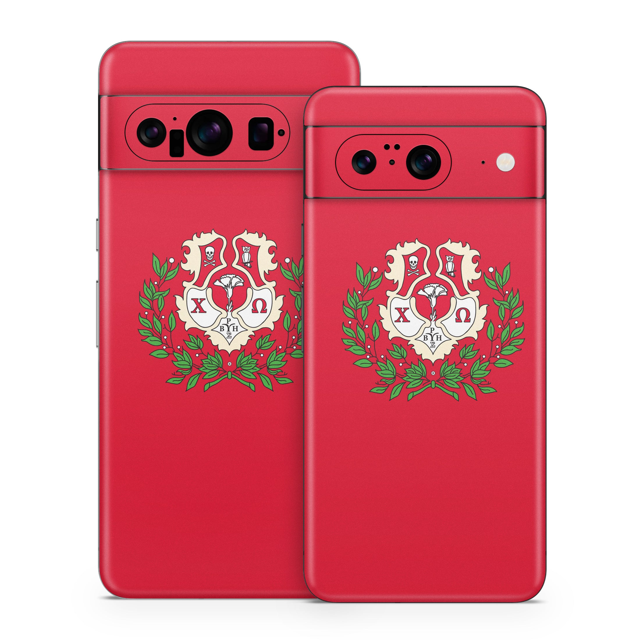 Chi Omega Crest Cardinal - Google Pixel 8 Skin