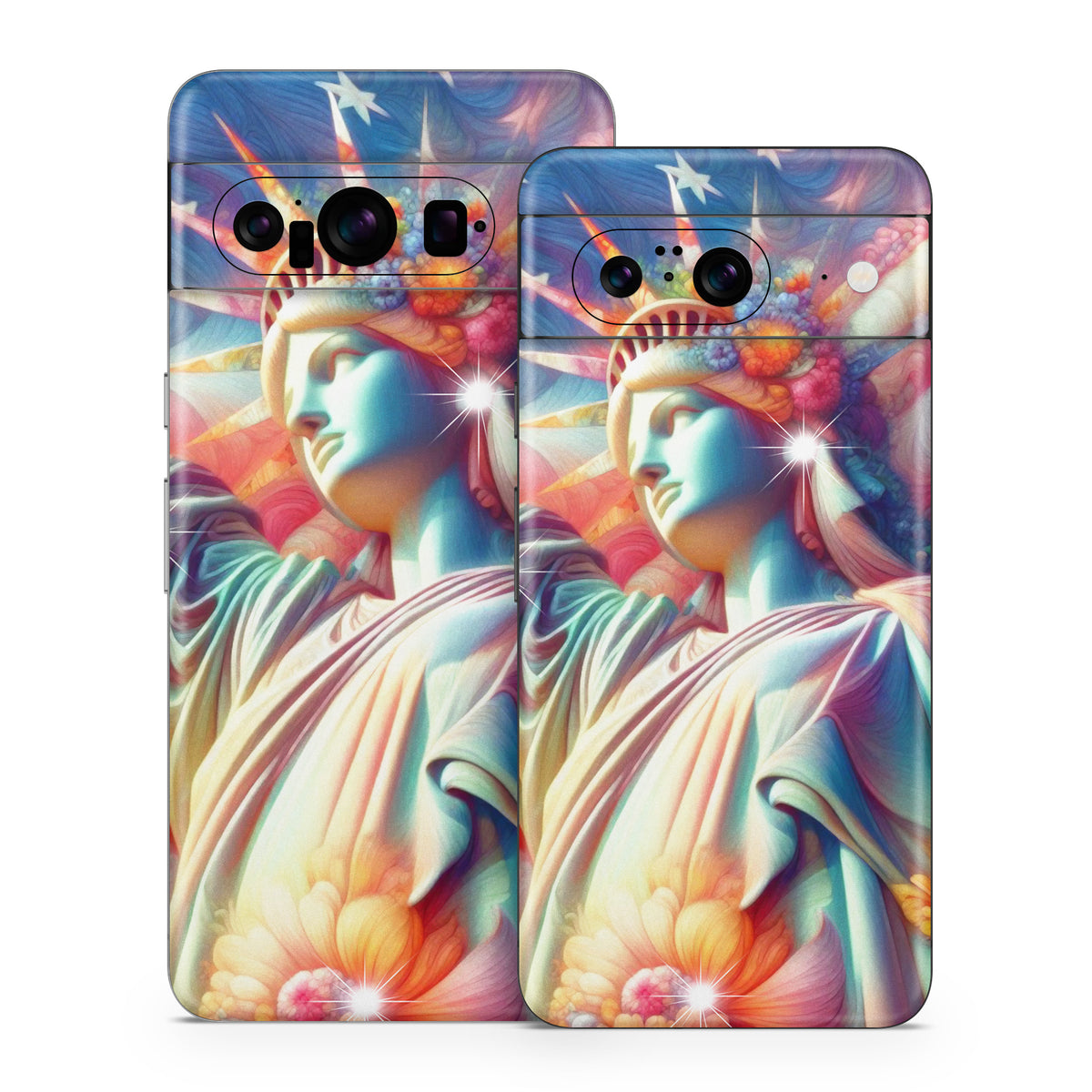 Lady Liberty and Flowers - Google Pixel 8 Skin