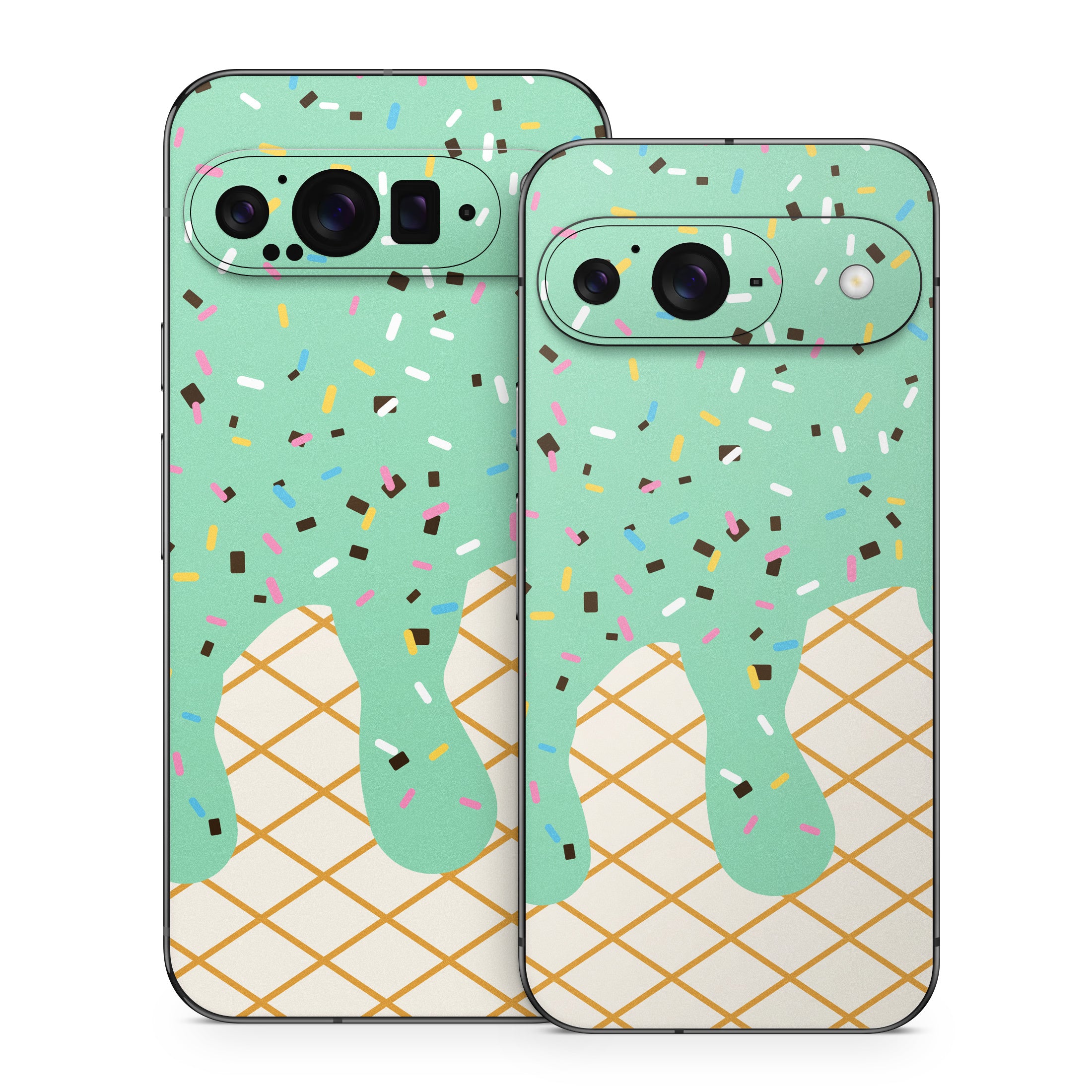 Mint Chocolate Chip Ice Cream Drip - Google Pixel 9 Skin