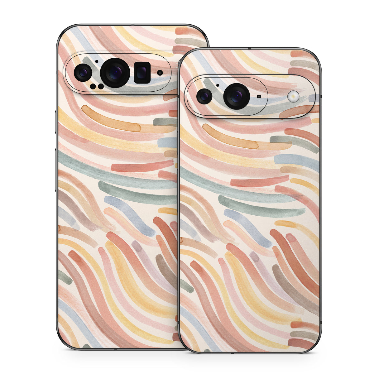 Terracotta Brushstroke Waves - Google Pixel 9 Skin