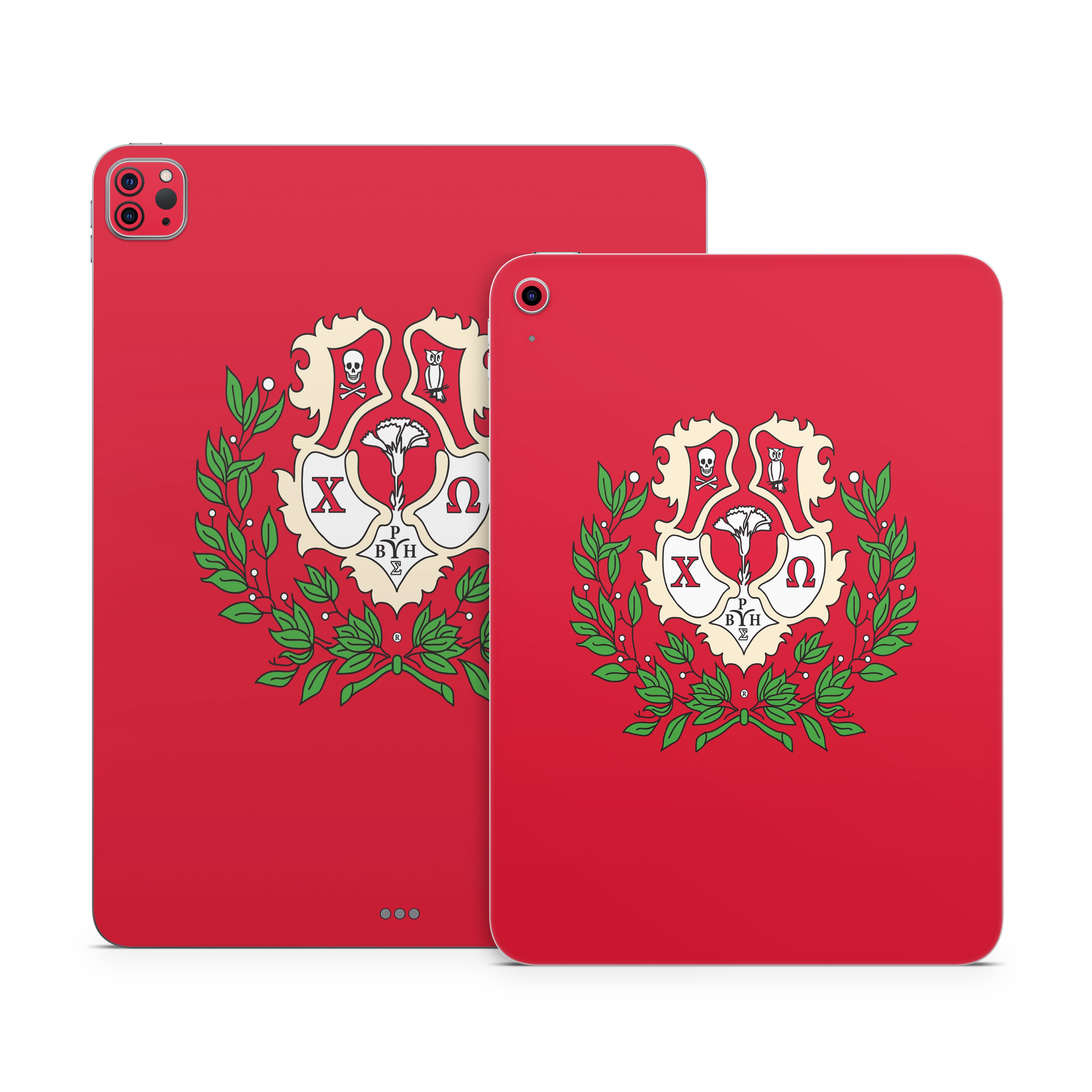 Chi Omega Crest Cardinal - Apple iPad Skin