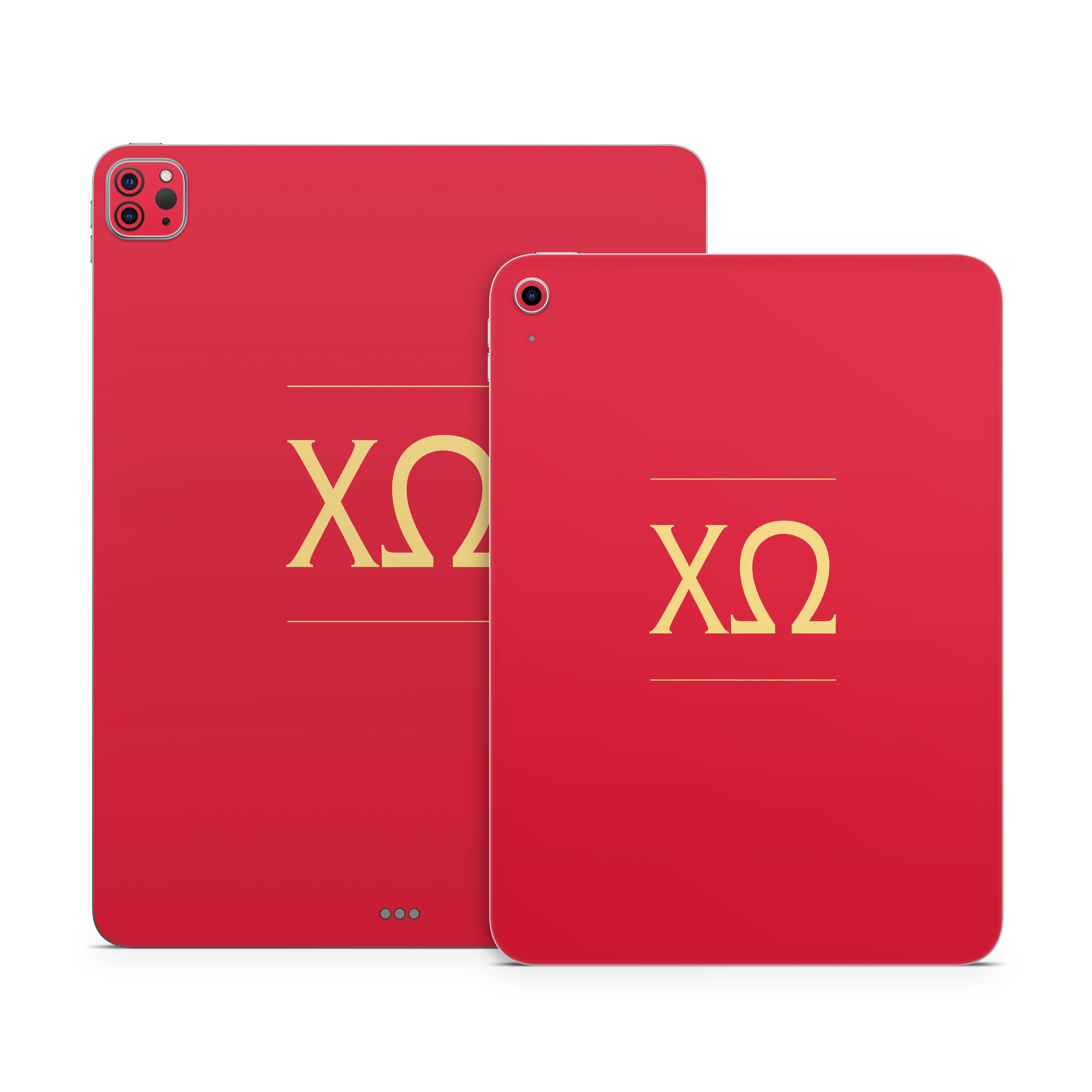 Chi Omega Letters Cardinal - Apple iPad Skin