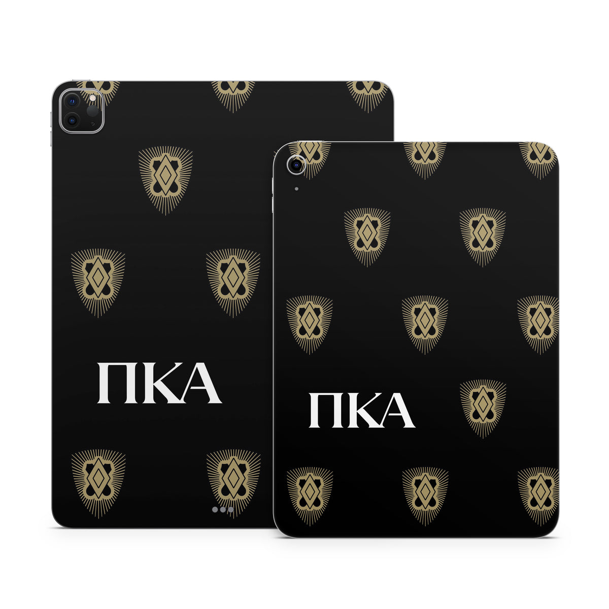 Pi Kappa Alpha Letters Shield Pattern Black - Apple iPad Skin