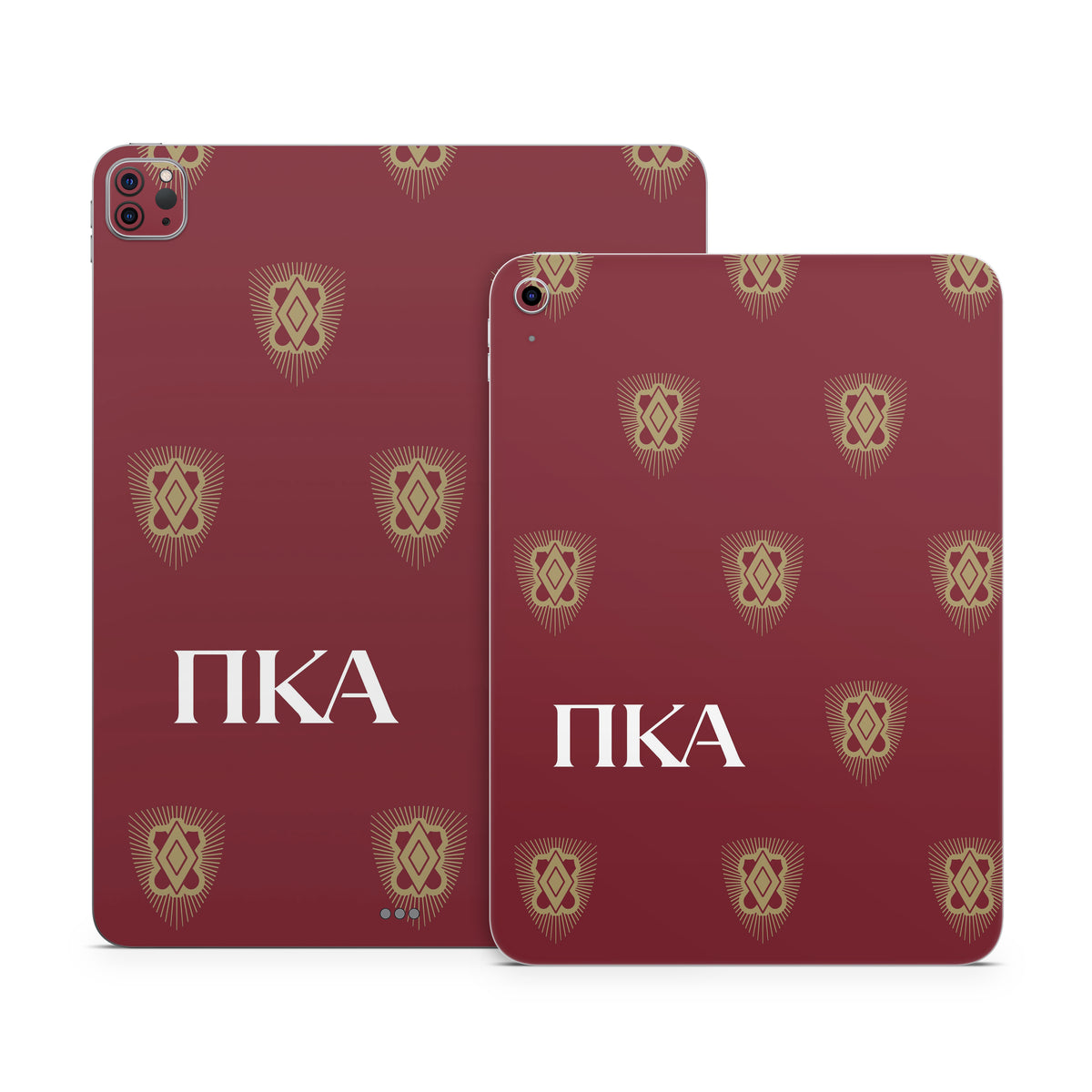 Pi Kappa Alpha Letters Shield Pattern Garnet - Apple iPad Skin