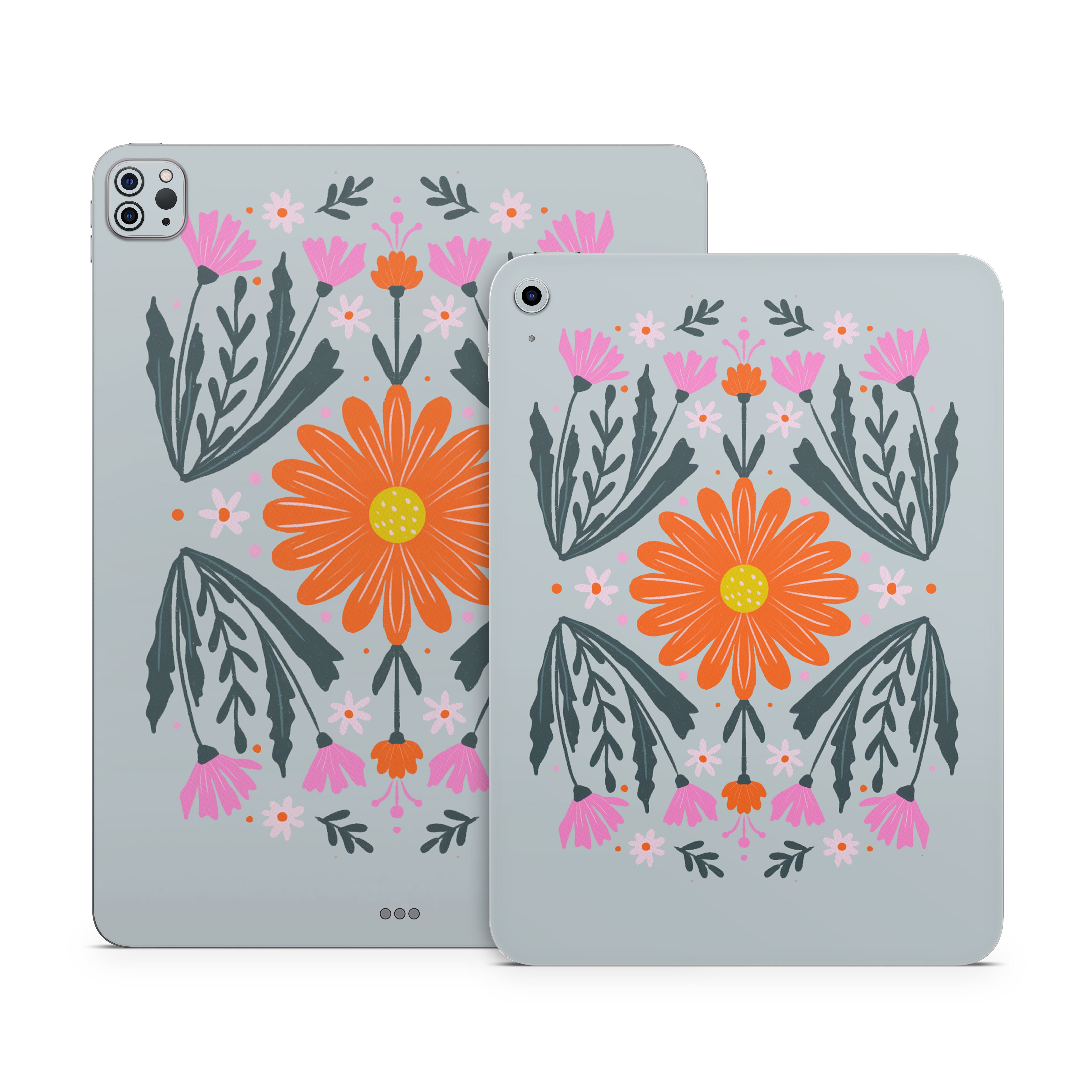 Pink and Orange Flowers - Apple iPad Skin