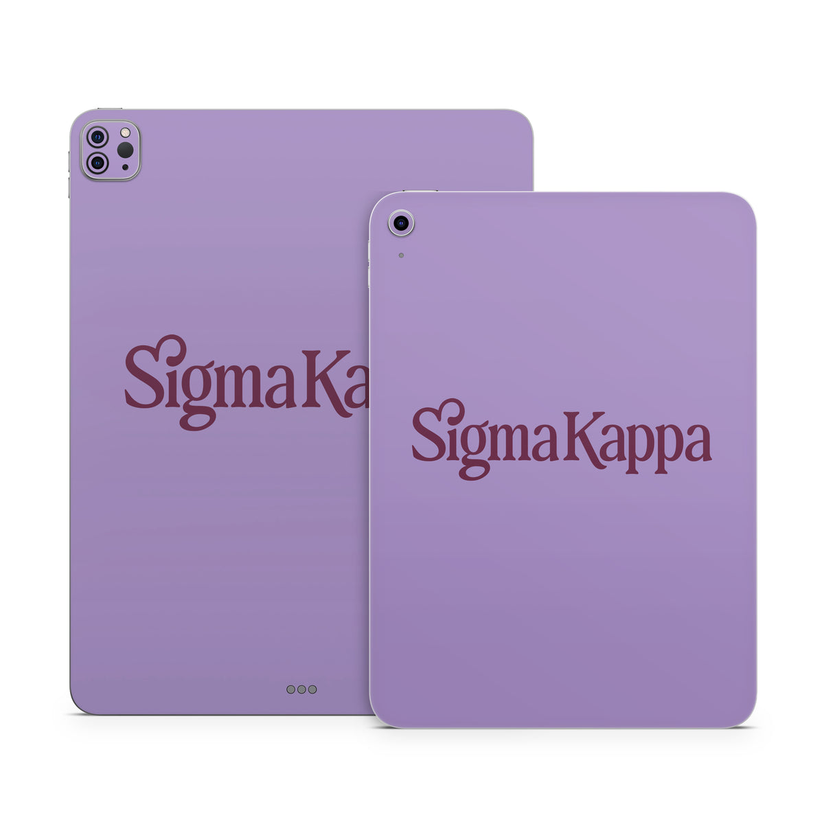 Sigma Kappa Primary Logo Mary Maroon on Legacy Lavender - Apple iPad Skin