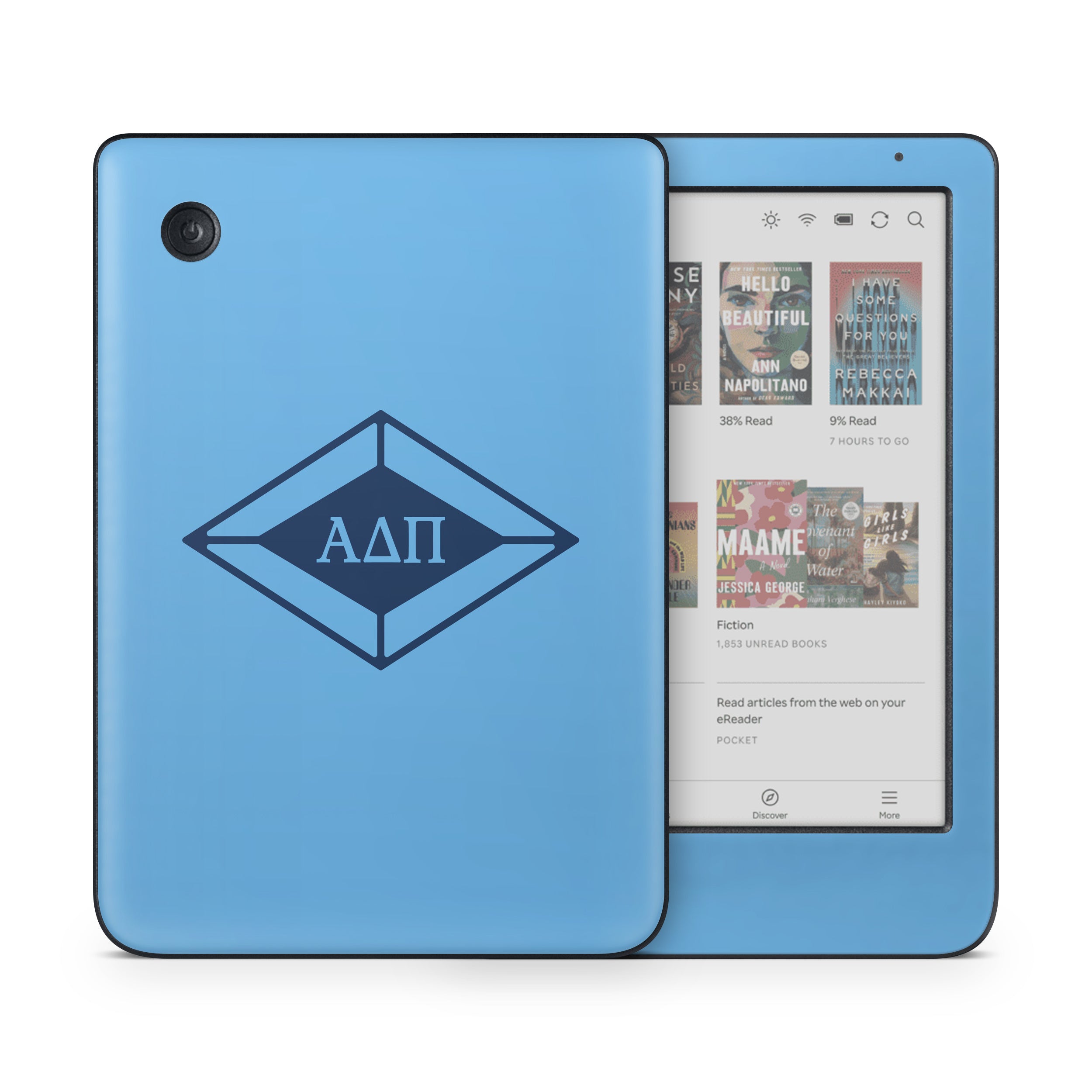 Alpha Delta Pi Diamond Letters Adelphean Blue - Kobo Clara Colour Skin