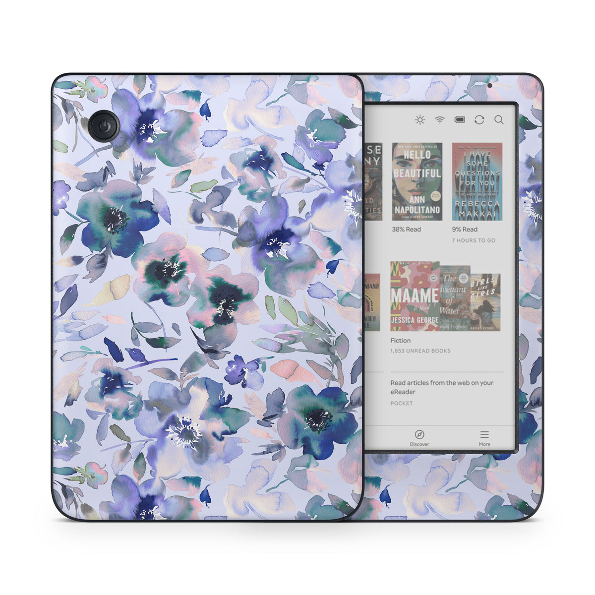 Aquatic Artistic Flowers - Kobo Clara Colour Skin