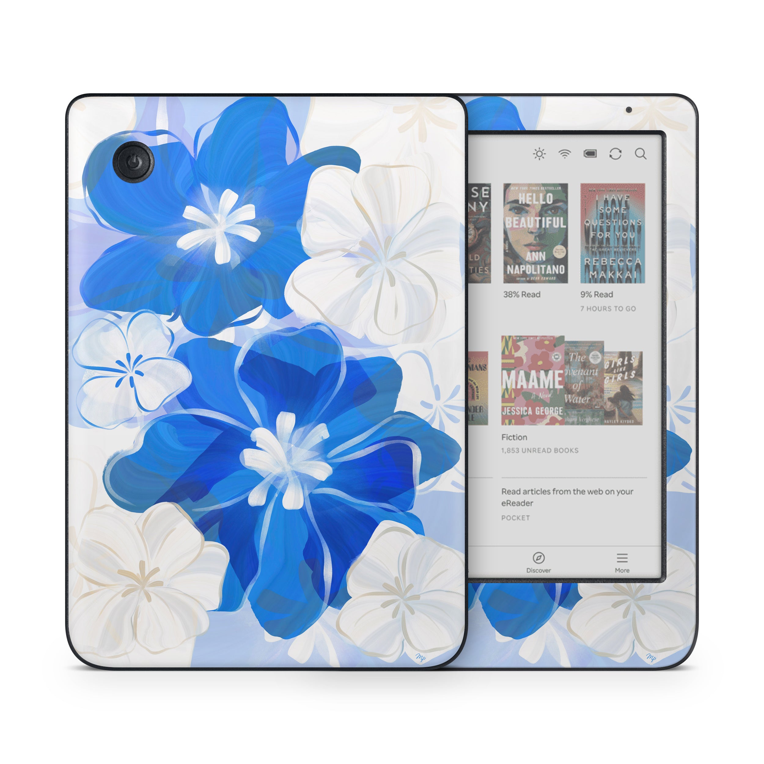 Blue Flowers - Kobo Clara Colour Skin