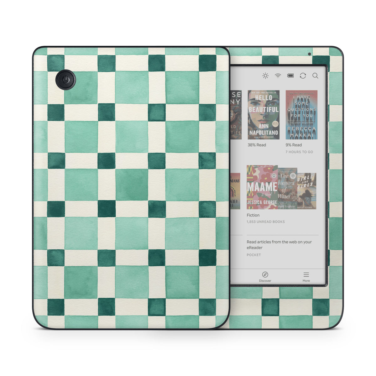 Checker Mosaic Green - Kobo Clara Colour Skin