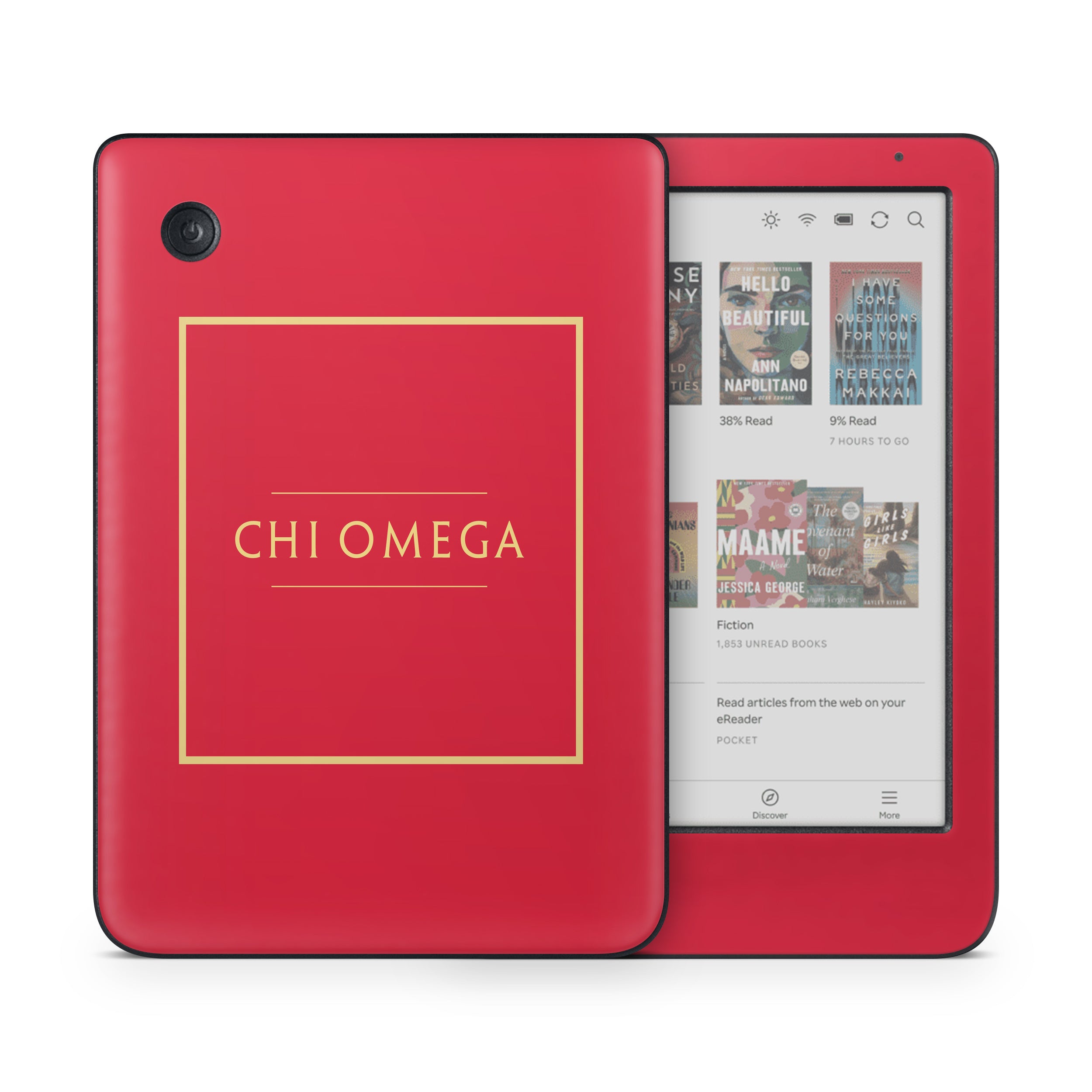 Chi Omega Cardinal with Border - Kobo Clara Colour Skin