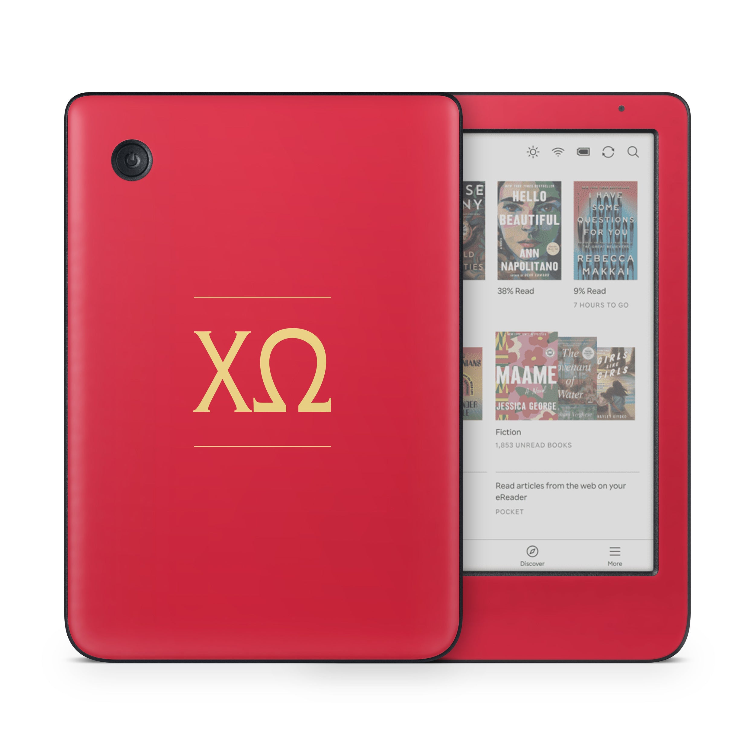Chi Omega Letters Cardinal - Kobo Clara Colour Skin