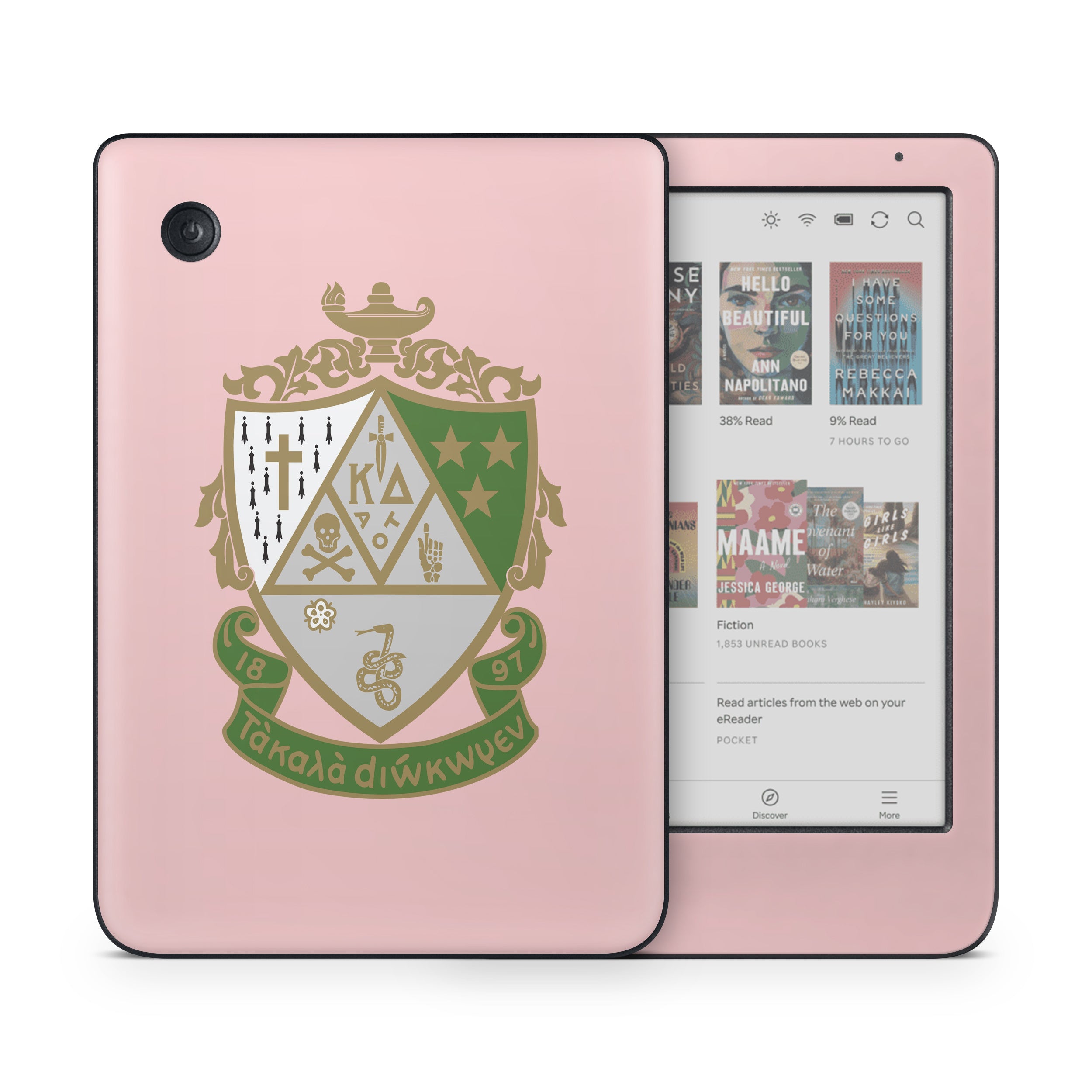 Kappa Delta Crest Blush Pink - Kobo Clara Colour Skin