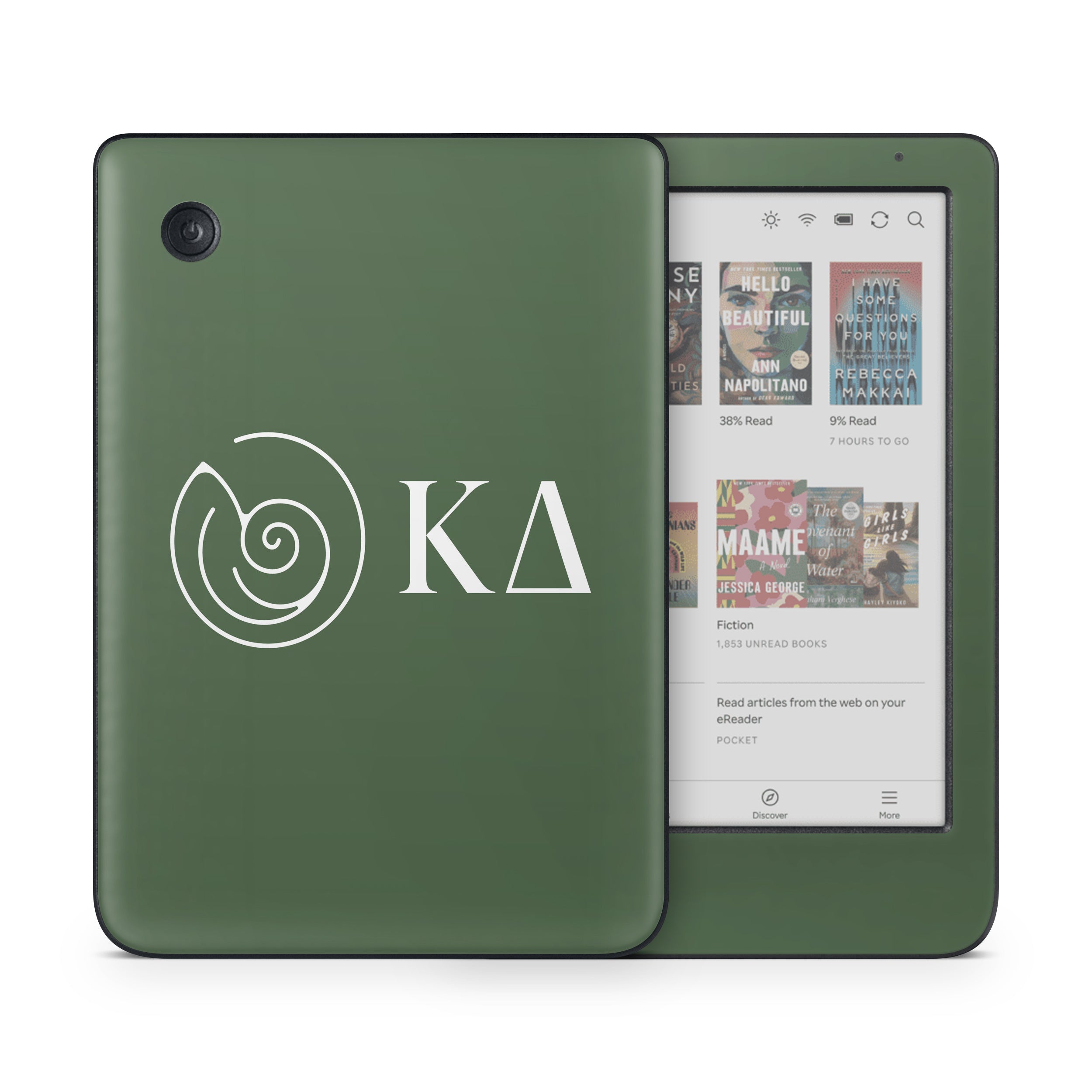 Kappa Delta Greek Letters Dark Olive - Kobo Clara Colour Skin