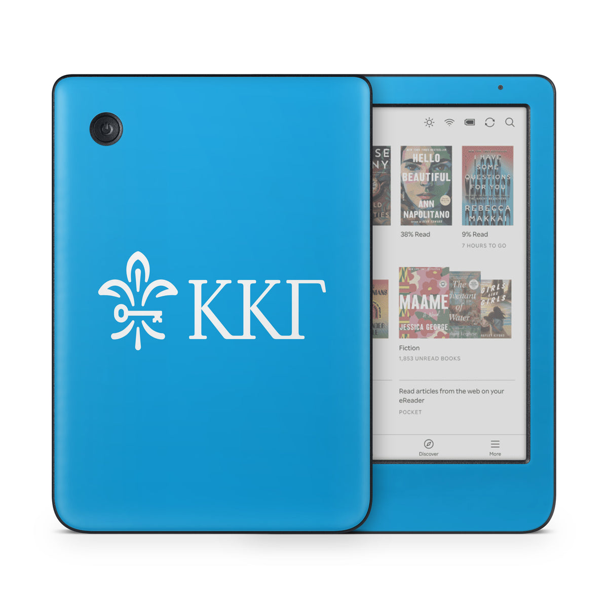 Kappa Kappa Gamma Letterkey Horizontal Gamma Blue - Kobo Clara Colour Skin
