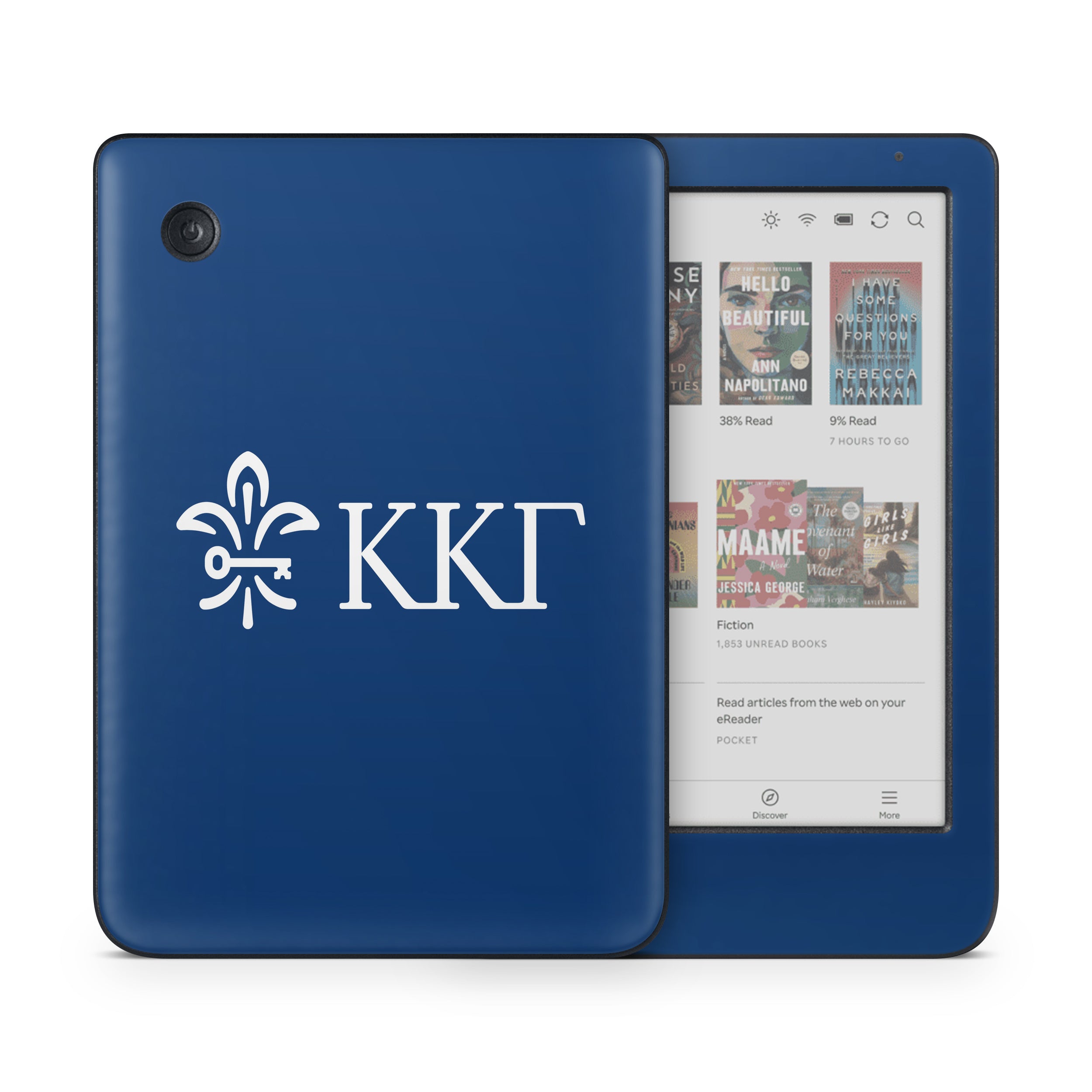 Kappa Kappa Gamma Letterkey Horizontal Kappa Blue - Kobo Clara Colour Skin