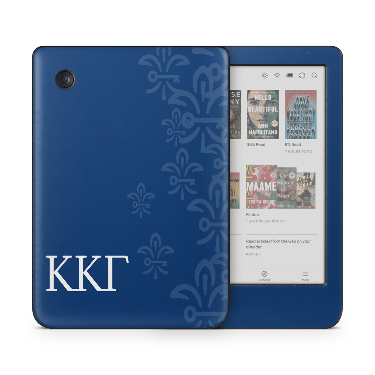 Kappa Kappa Gamma Letters and Fleur De Key Gamma Blue - Kobo Clara Colour Skin