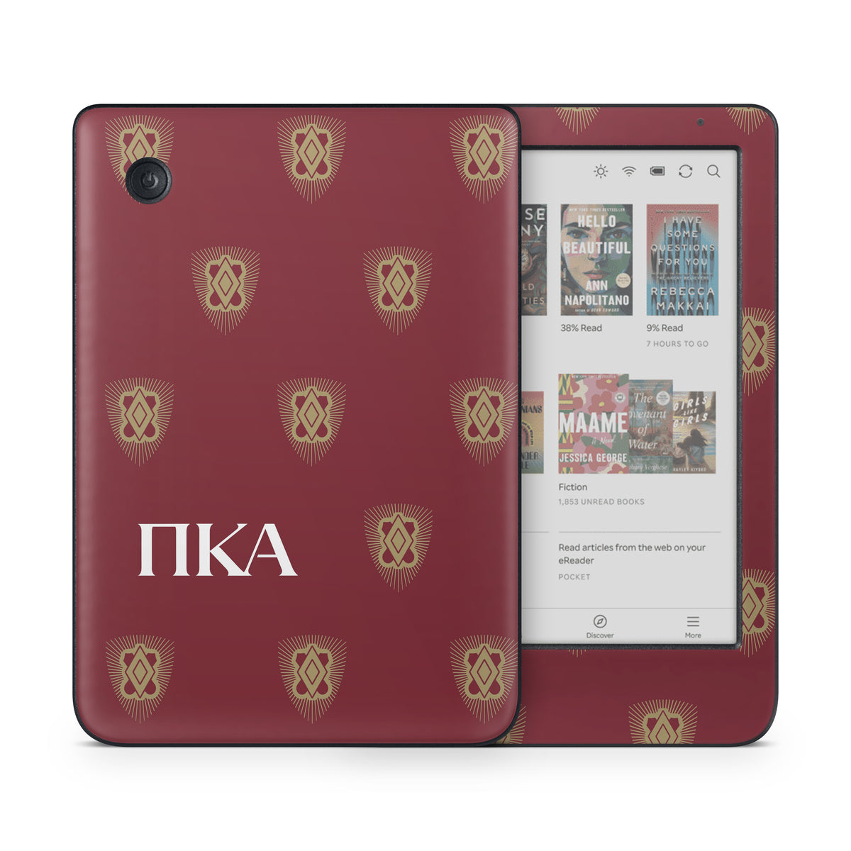 Pi Kappa Alpha Letters Shield Pattern Garnet - Kobo Clara Colour Skin