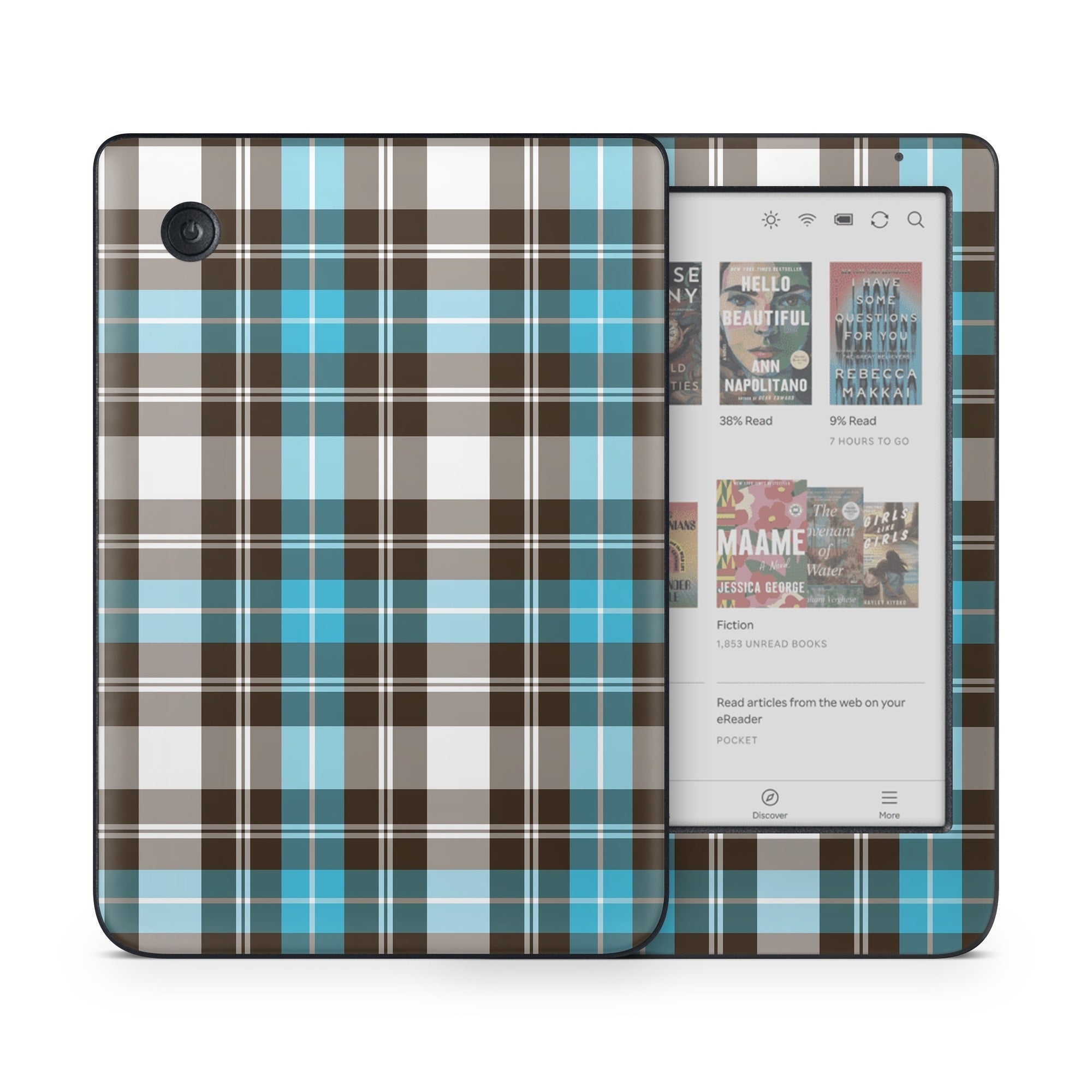 Turquoise Plaid - Kobo Clara Colour Skin