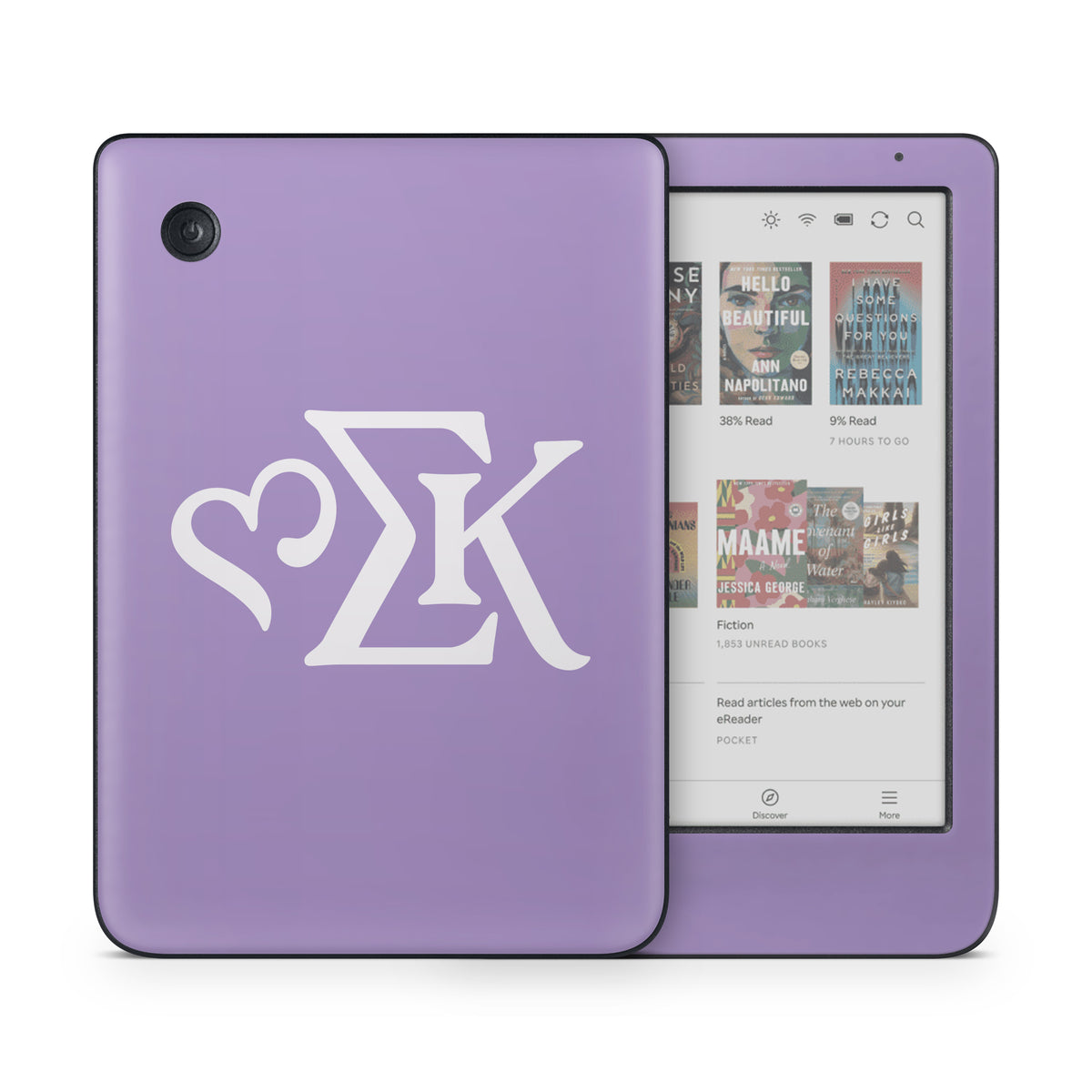 Sigma Kappa Greek Letters Dove Love on Legacy Lavender - Kobo Clara Colour Skin