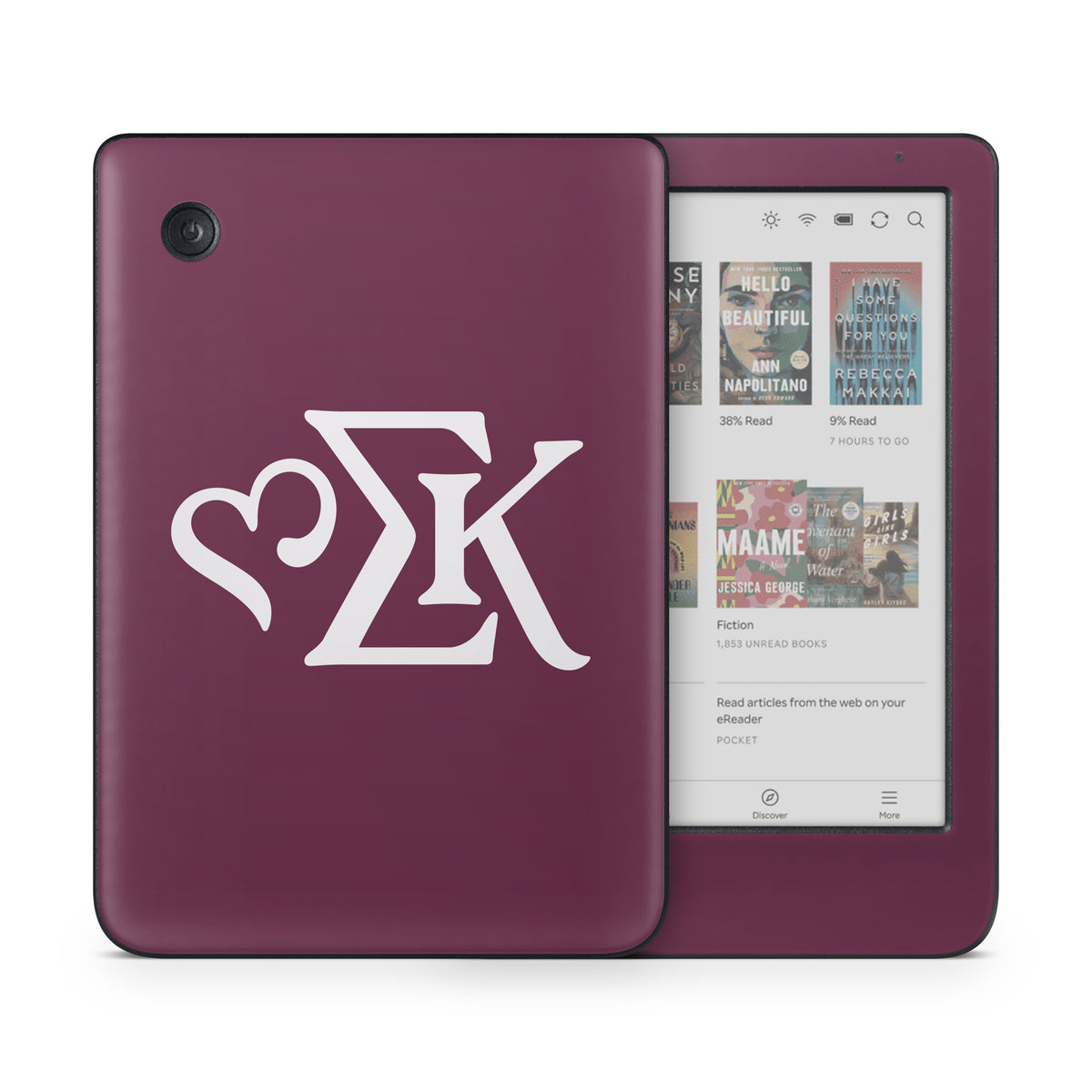 Sigma Kappa Greek Letters Dove Love on Mary Maroon - Kobo Clara Colour Skin