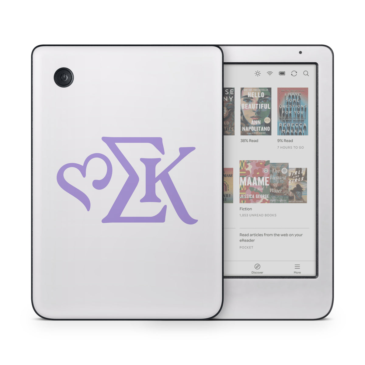 Sigma Kappa Greek Letters Legacy Lavender on Dove Love - Kobo Clara Colour Skin
