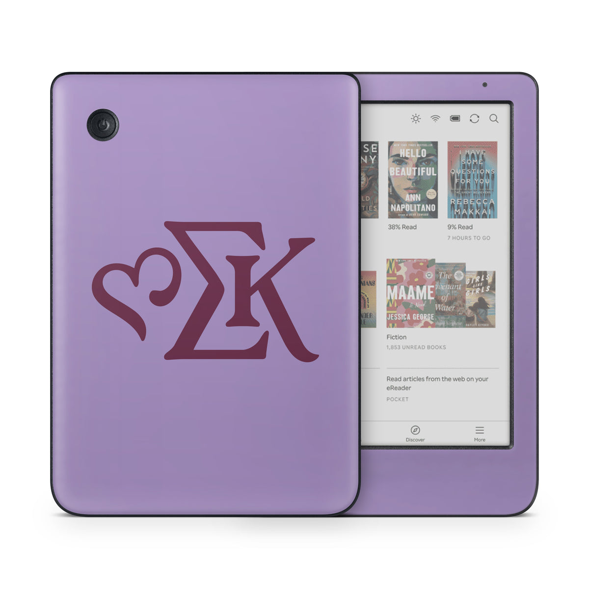 Sigma Kappa Greek Letters Mary Maroon on Legacy Lavender - Kobo Clara Colour Skin