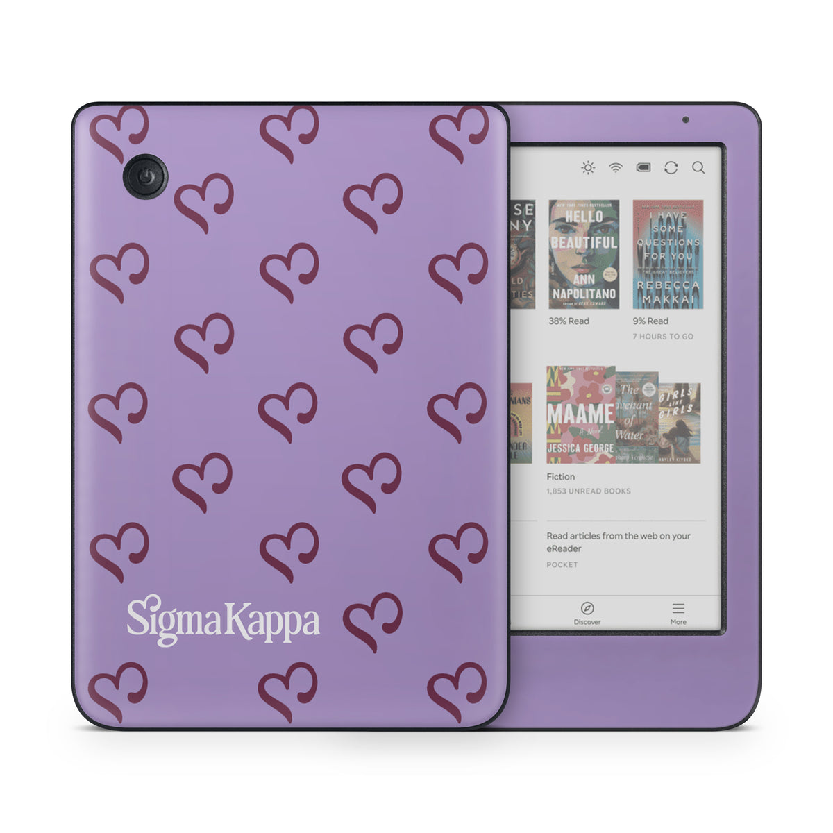 Sigma Kappa Hearts Pattern - Kobo Clara Colour Skin